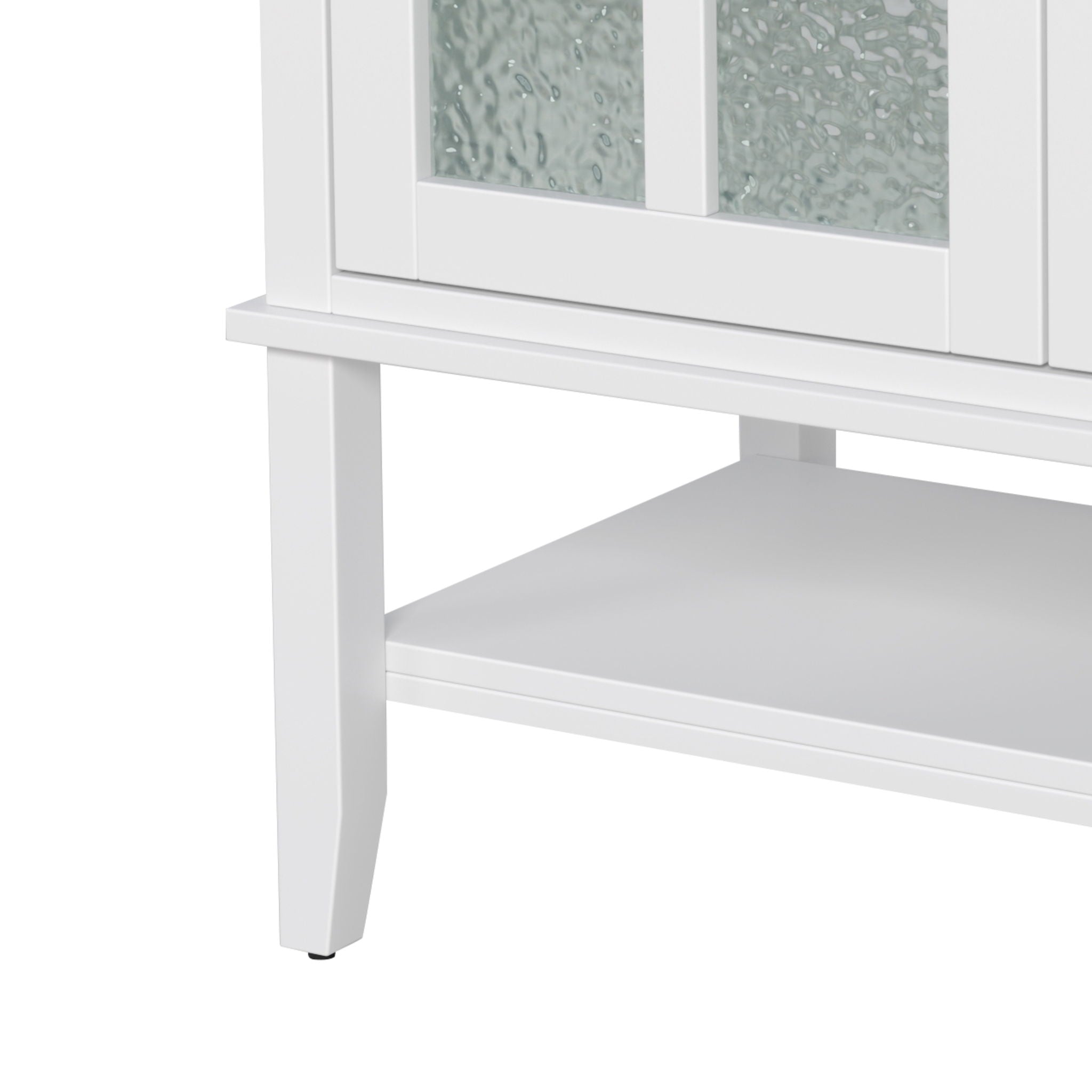 Bathroom Vanity With Ceramic Sink, Adjustable & Open Shelf