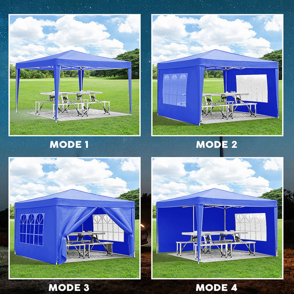 10'X10' Folding Canopy With 4 Removable Sidewalls Outdoor Event Shelter UPF 50+ Gazebo Portable Tents For Parties Beach Camping Wedding Ez Pop Up Canopy 4 Pieces Weight Bag + Carry Bag - Best Buy Furniture