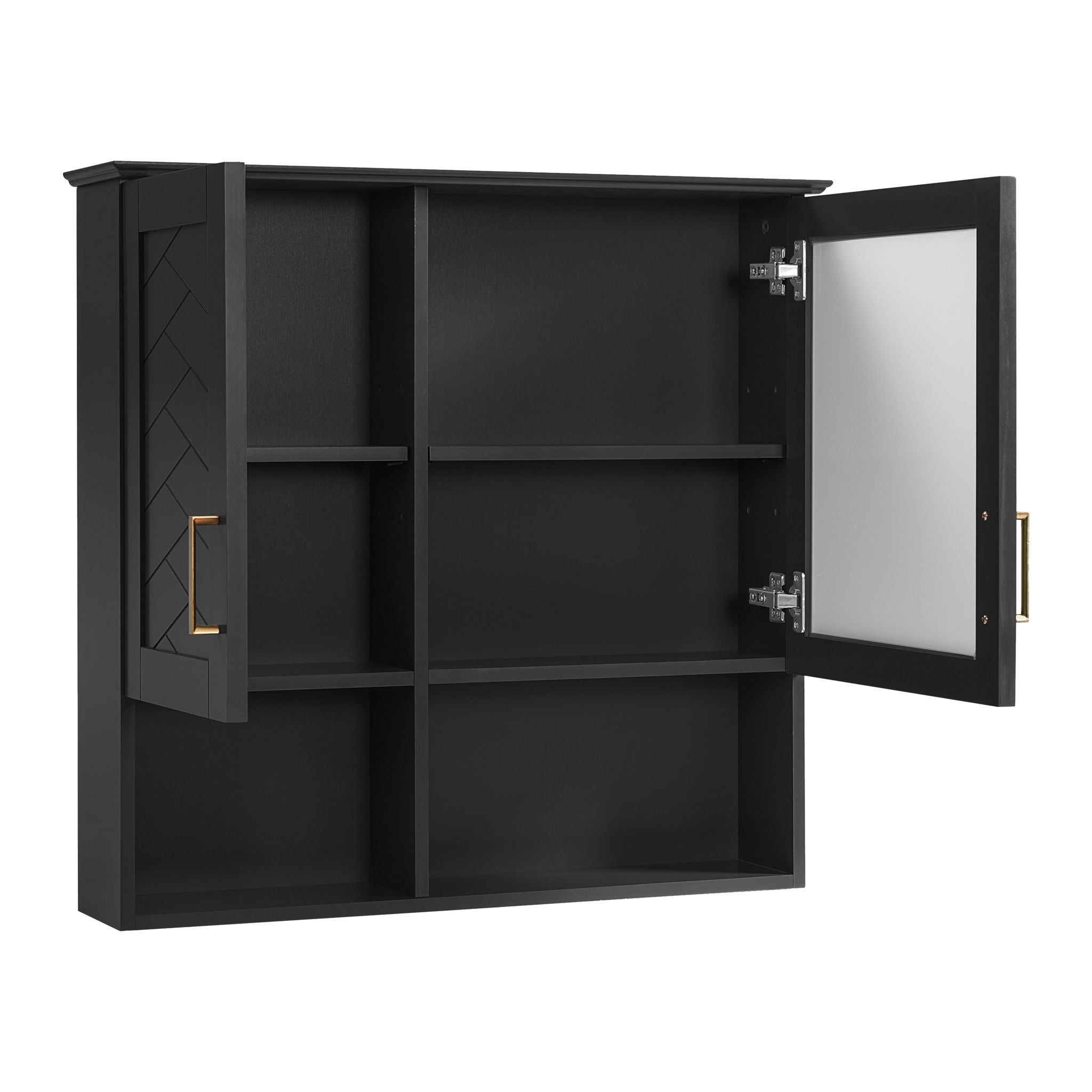 2 In 1 Wall-Mounted Mirror Cabinet With Adjustable Shelves, Soft-Close Doors, High-Definition Mirror & Storage