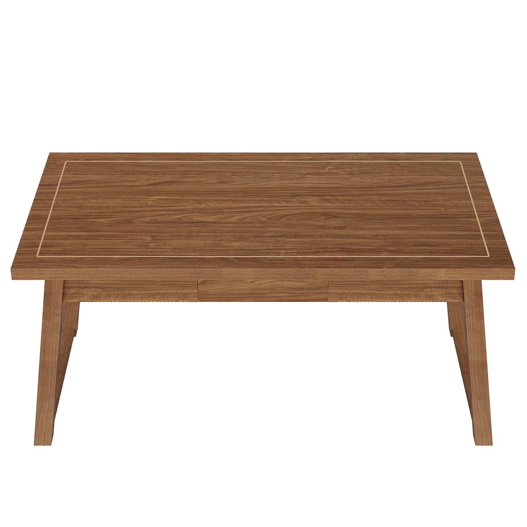 Executive Desk With Drawer, Workstation Table For Home Office - Walnut Brown