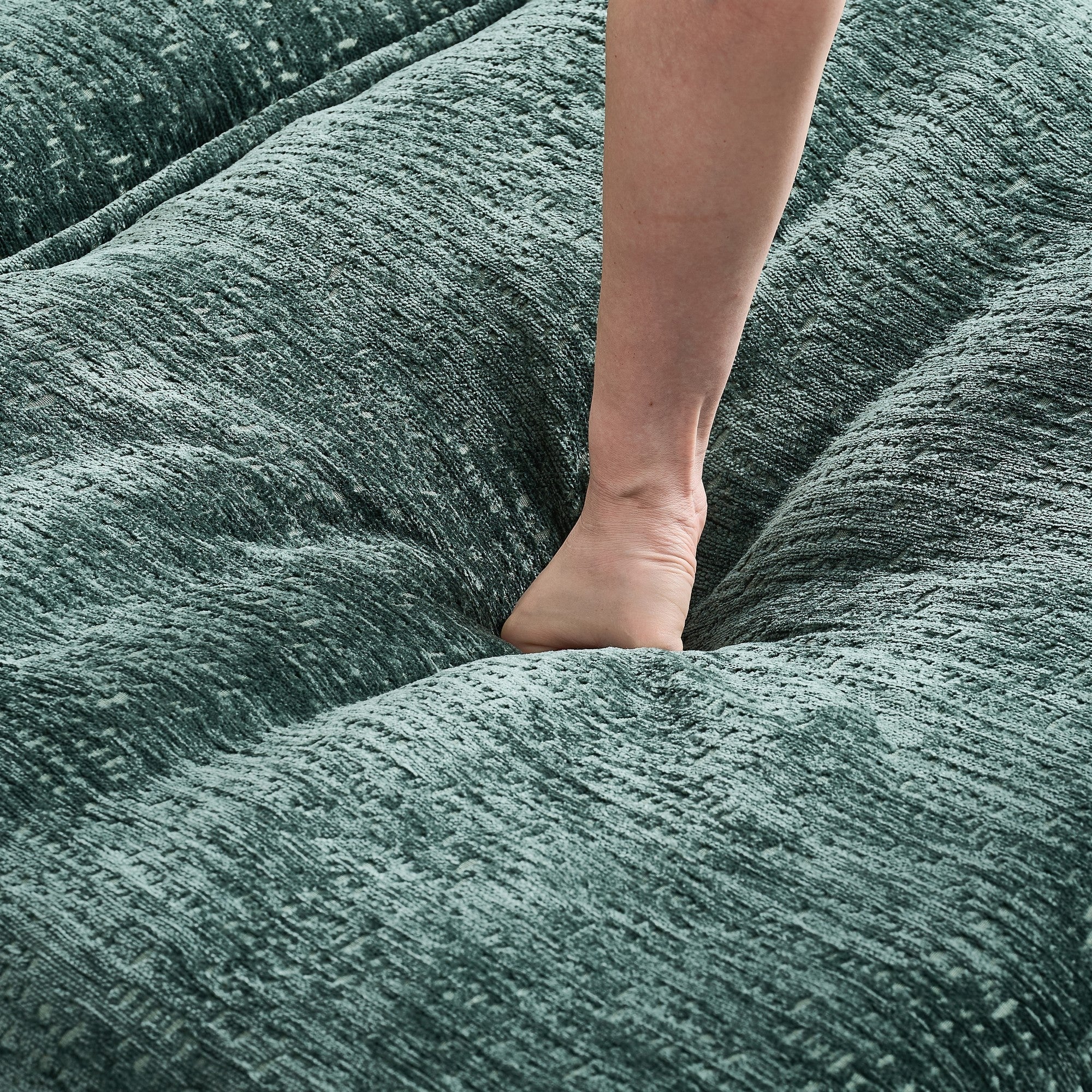 Modern Comfy Chenille L Shaped Sectional Sofa with Movable Ottoman