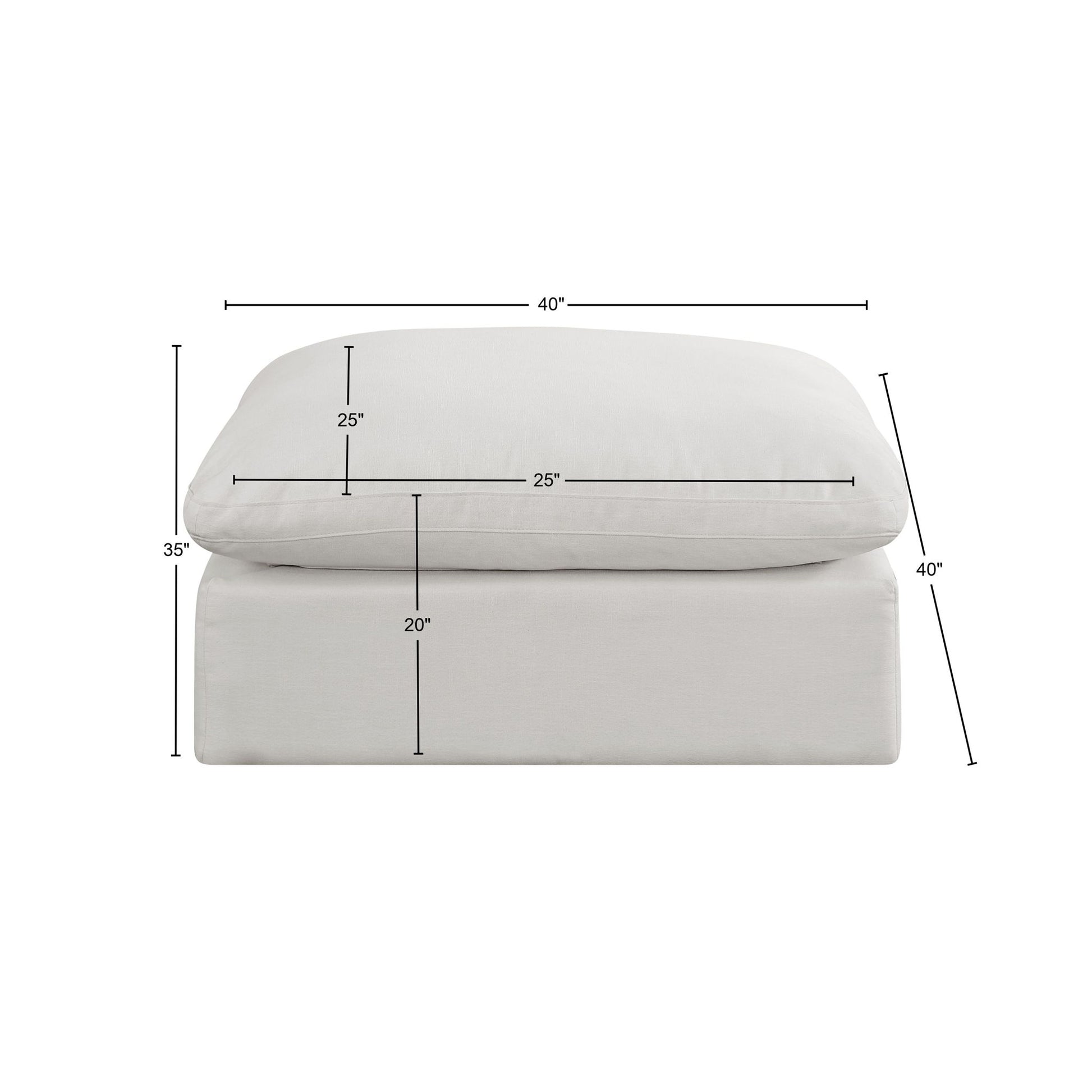 Comfy - Linen Ottoman - Best Buy Furniture
