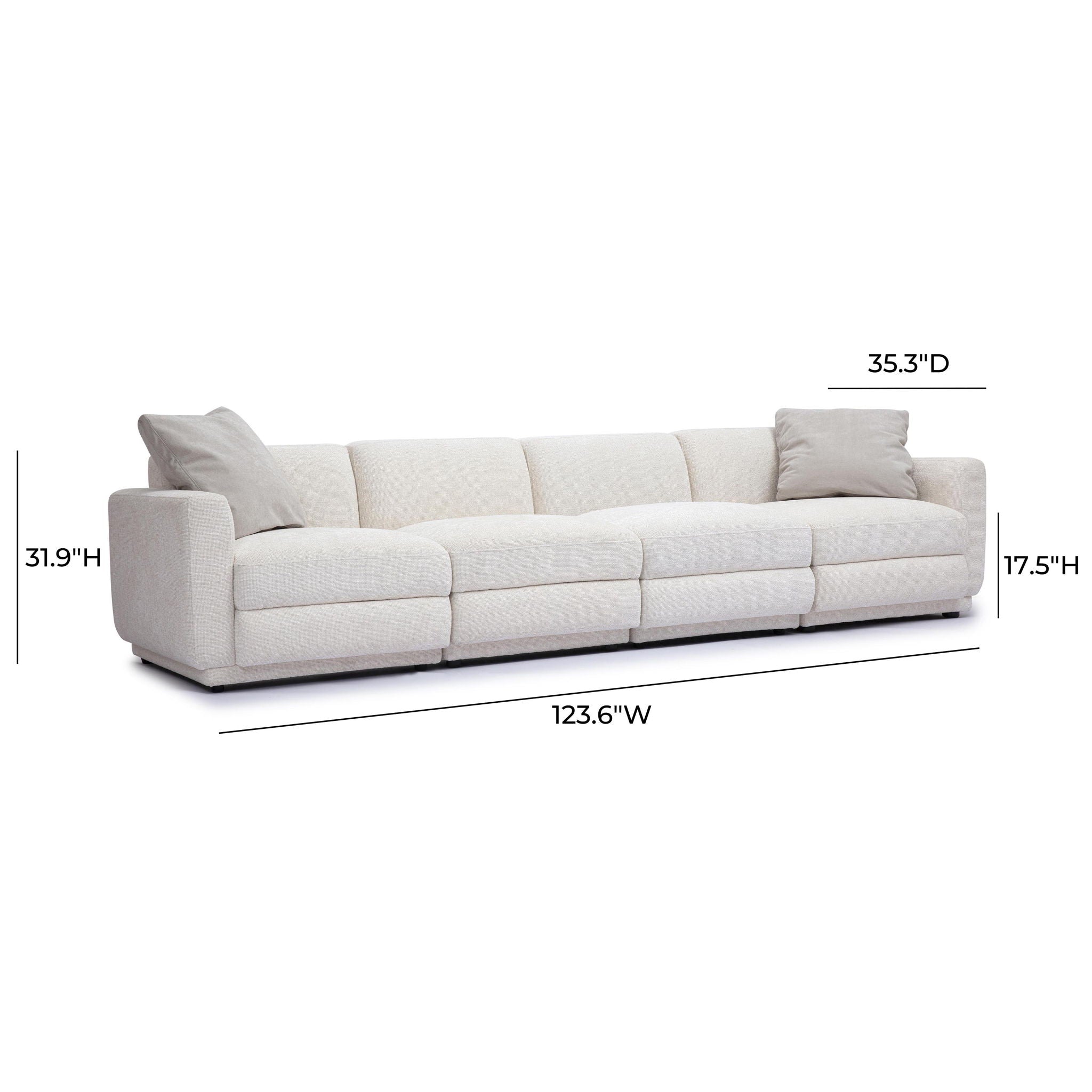 Perry - Modular Long Sofa - Cream
