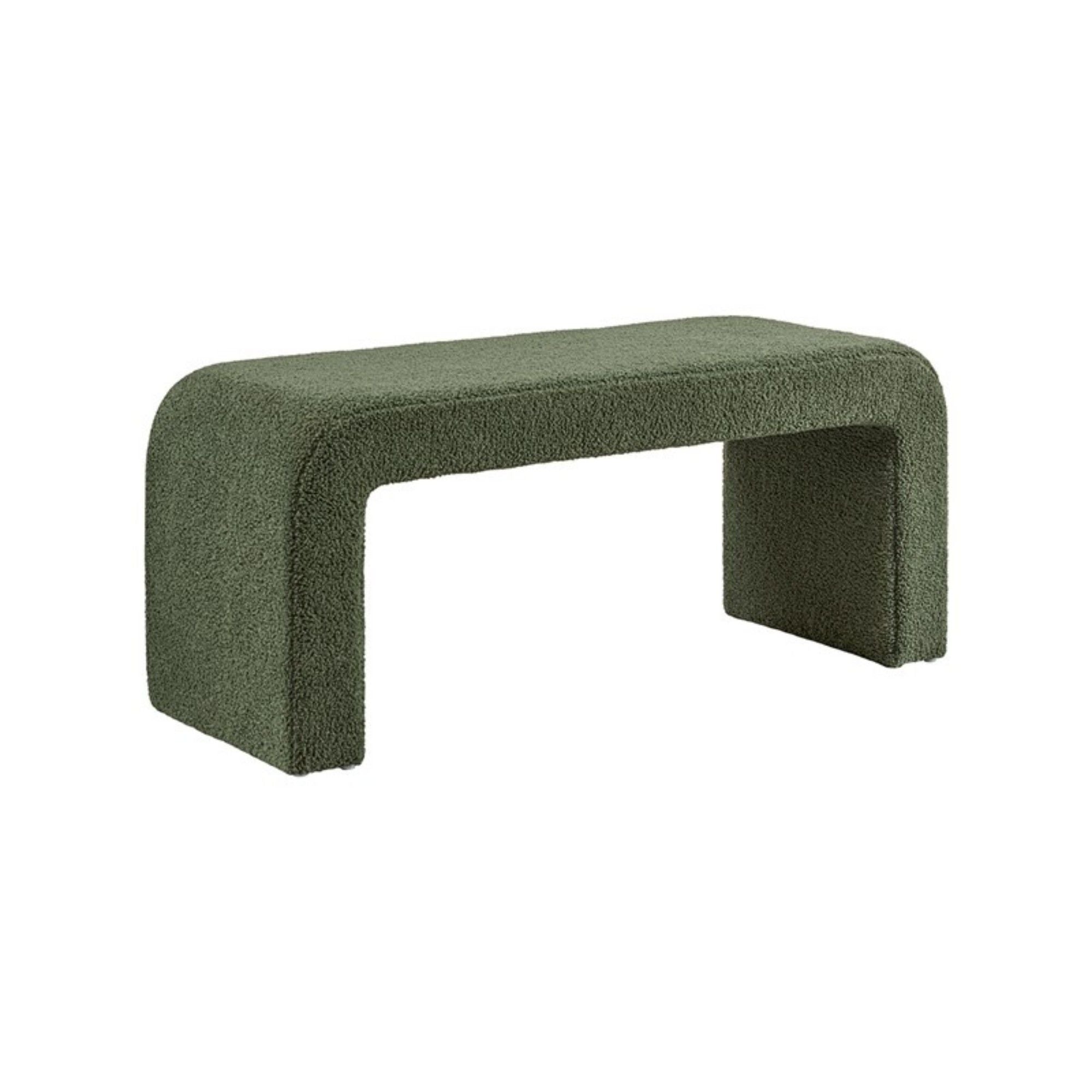 Modern Contemporary Boucle Waterfall Bench