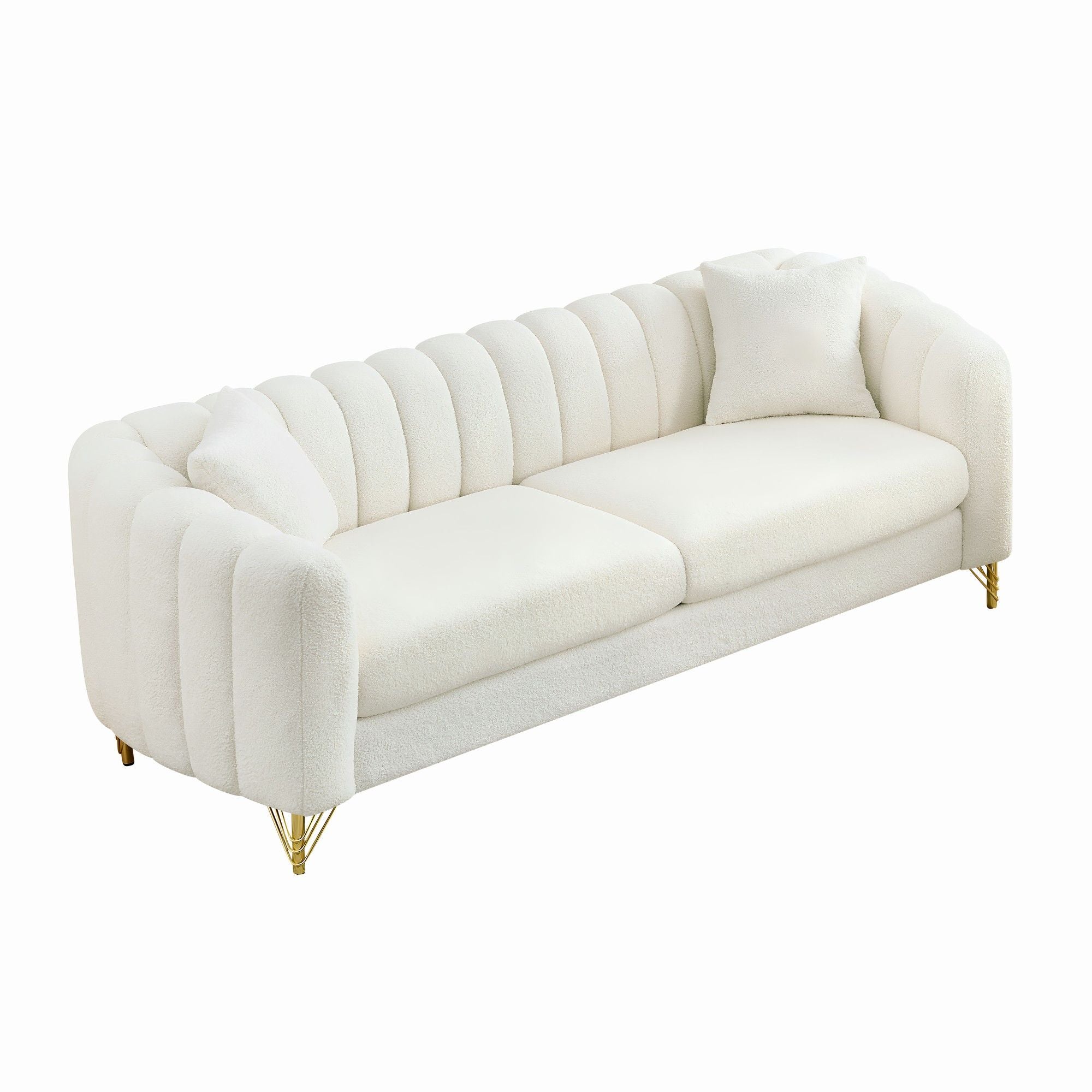 Tufted Oversized Sofa For Living Spaces - Beige