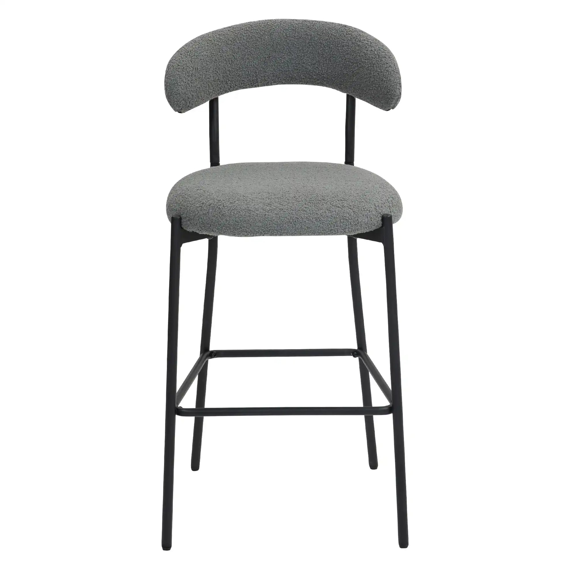 Tessa Modern Grey Boucle Stool - Best Buy Furniture