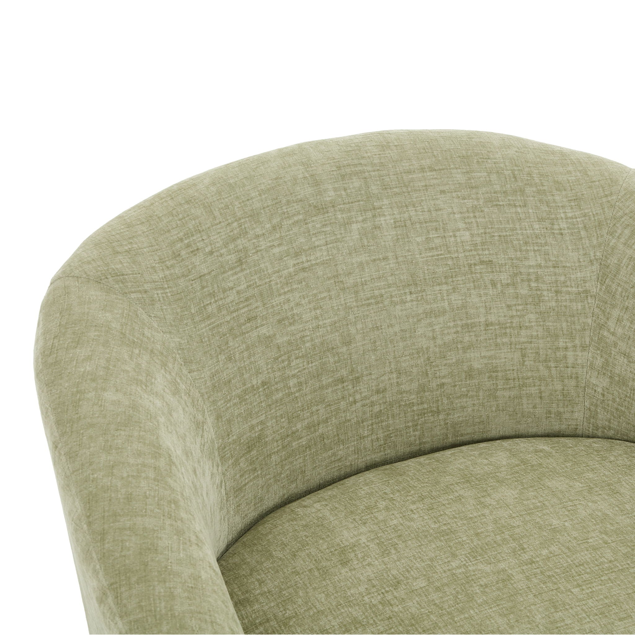 Swivel Barrel Chair With Cushioning For Living Room & Office, 360° Rotating - Green