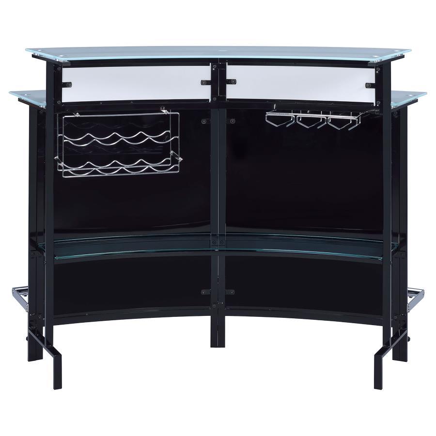 Keystone - Curved Glass Top Home Bar Wine Cabinet - Black - Best Buy Furniture