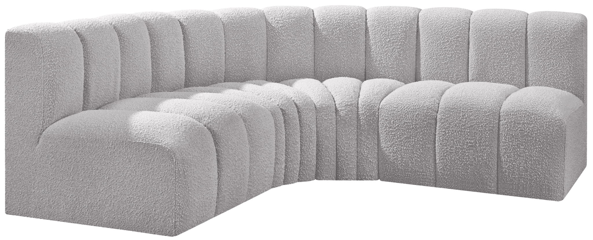 Arc - Boucle Fabric 4 Piece Corner Modular Sofa