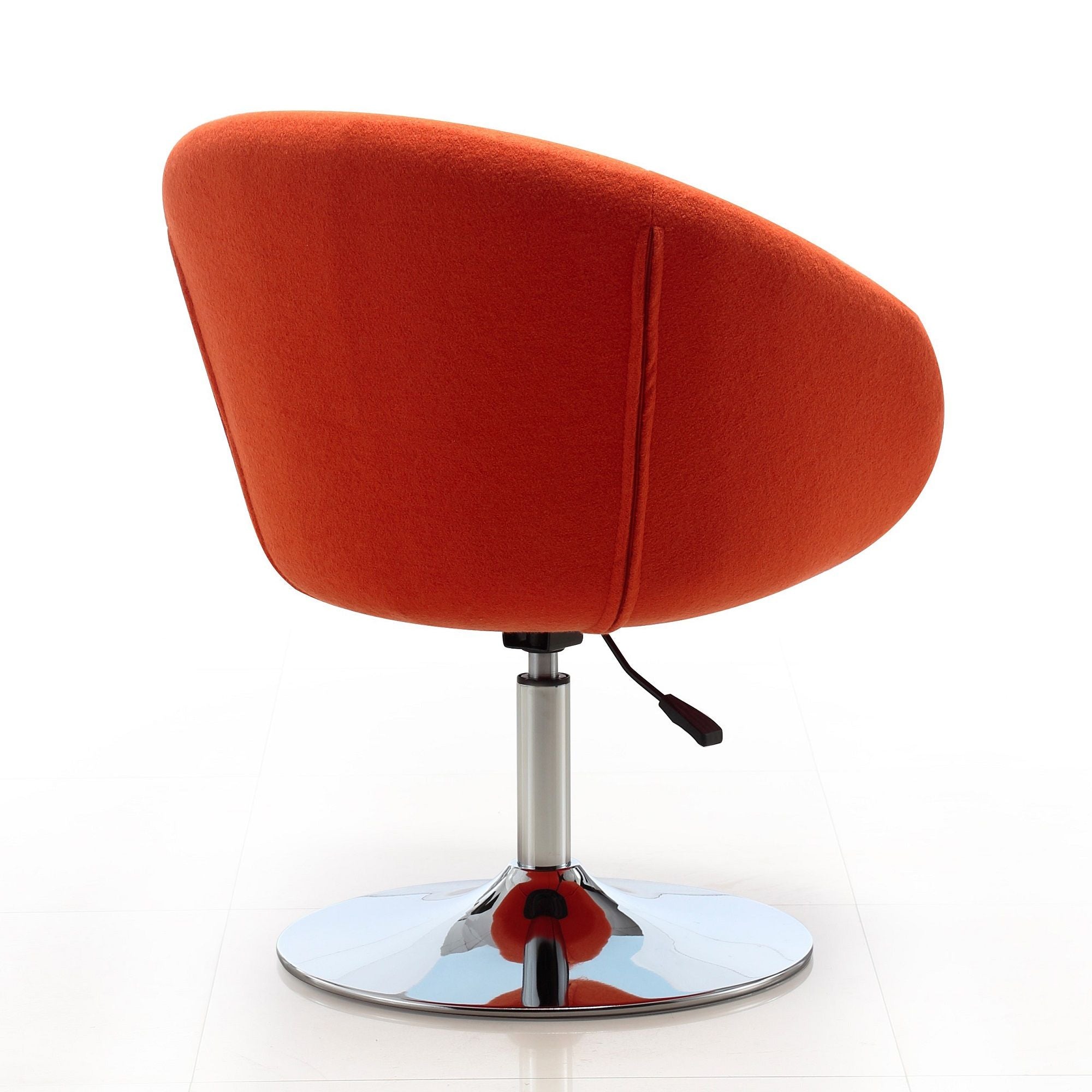 Upholstered Swivel Lounge Chair & Adjustable Height - Orange