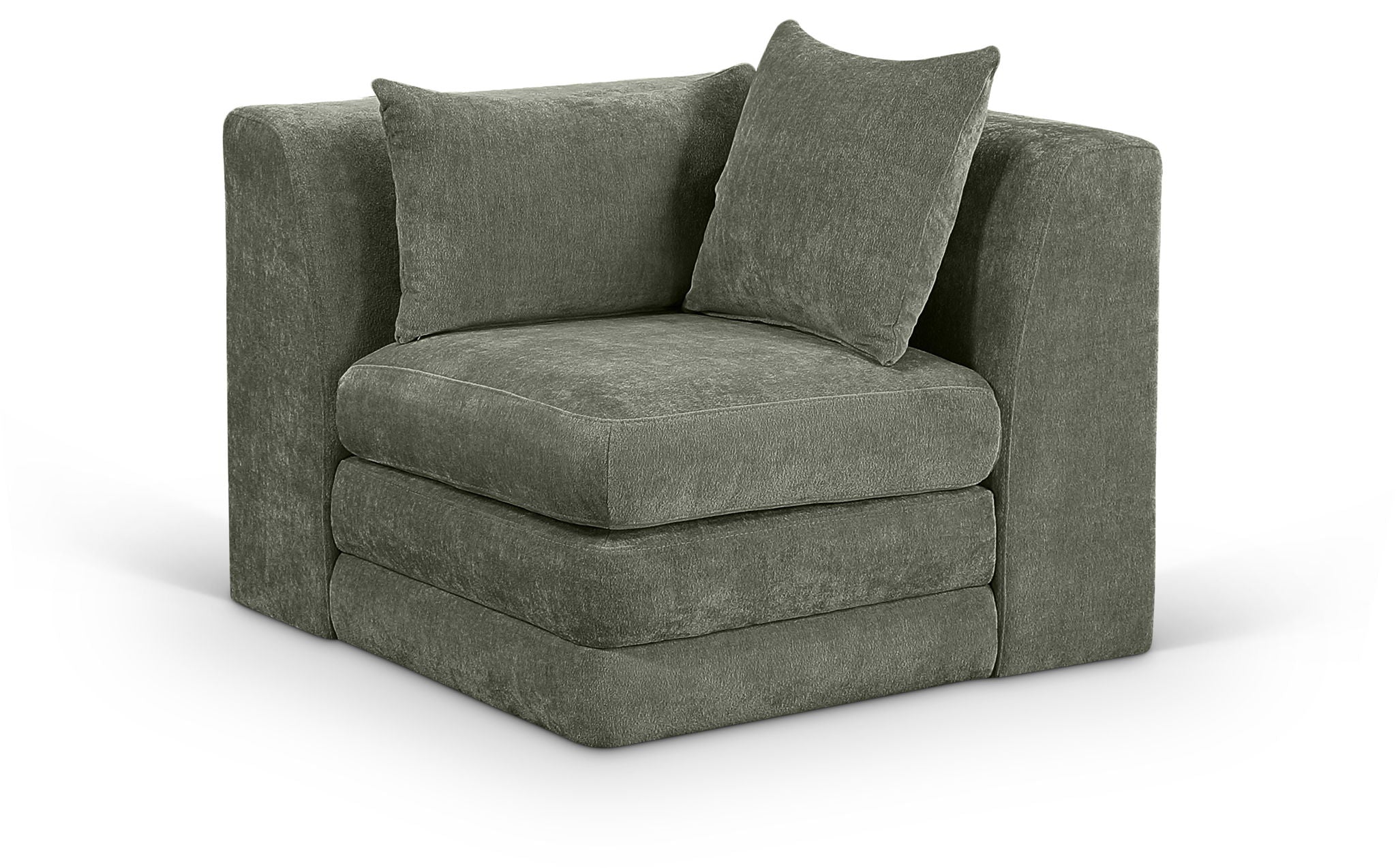 Stellar - Chenille Fabric Upholstered Modular Corner Chair