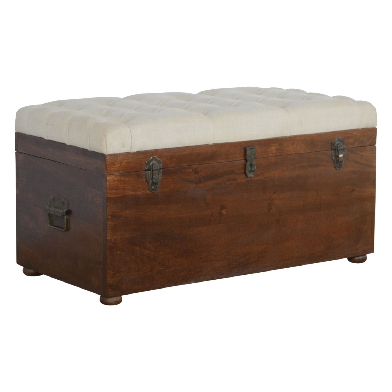 Linen Storage Trunk - Chestnut / White Linen - Best Buy Furniture