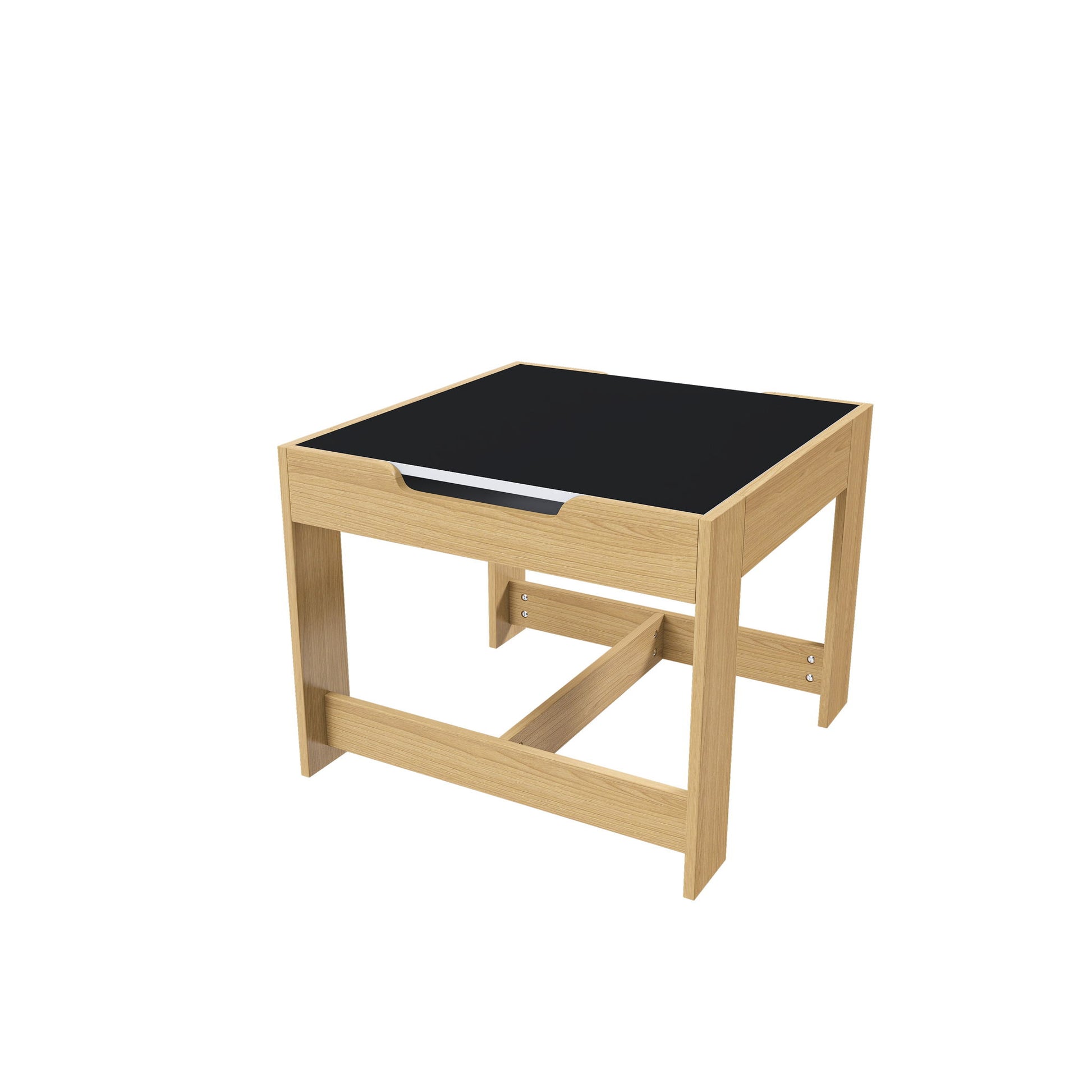 3 In 1 Kids Study Table & Chairs Set Multi Functional Activity Table With Detachable Blackboard Top - Natural Wood - Best Buy Furniture