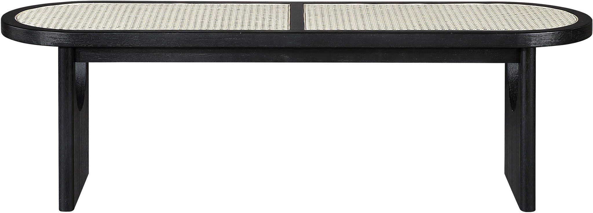 Canovia - Solid Wood And Faux Cane Bench