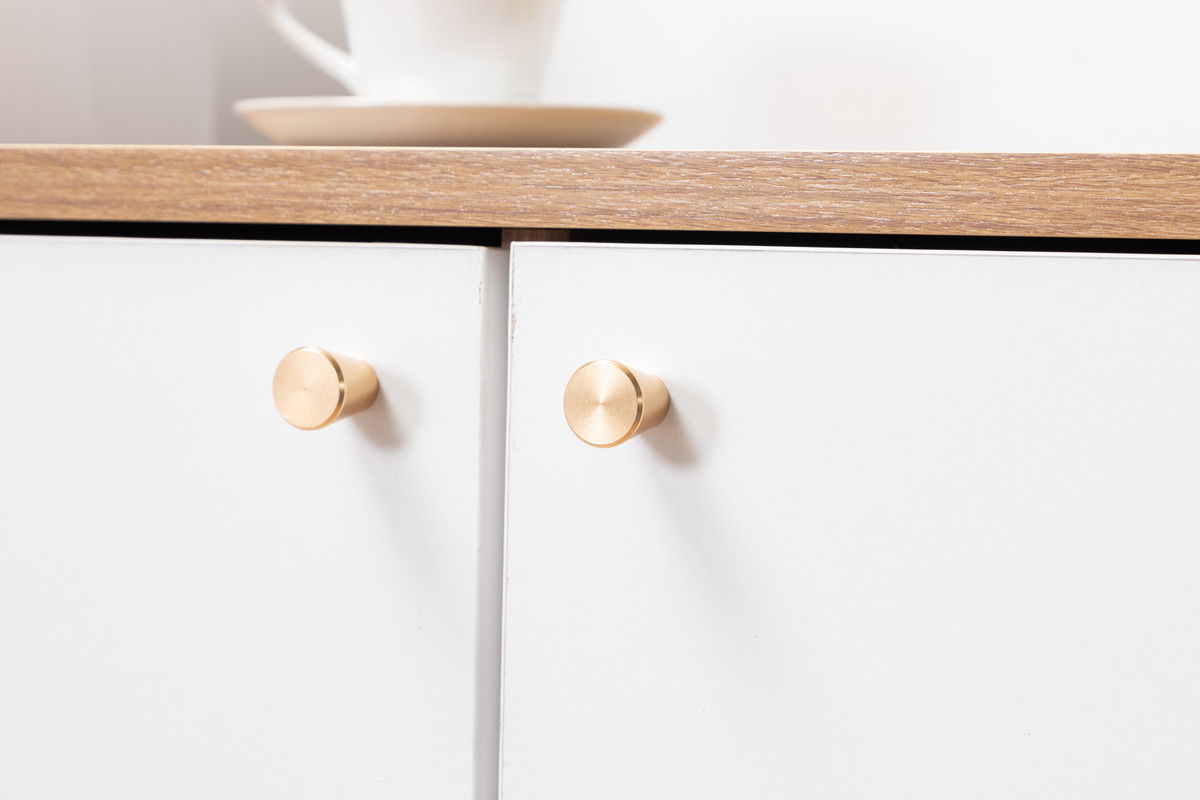 Carlotta - Storage Console Cabinet Table - Light Brown And White - Best Buy Furniture