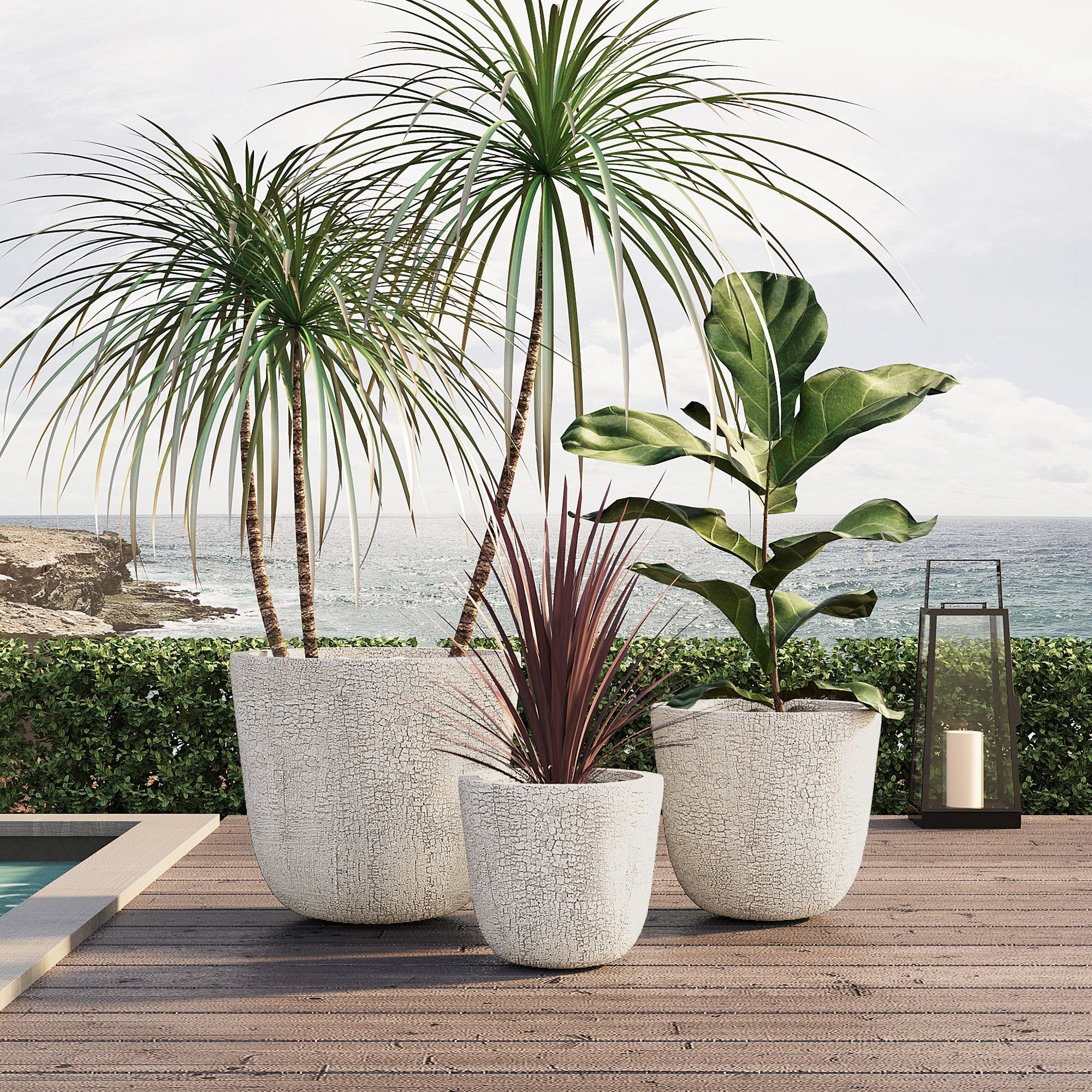 U_STYLE Lightweight MGO Planter Set of 3