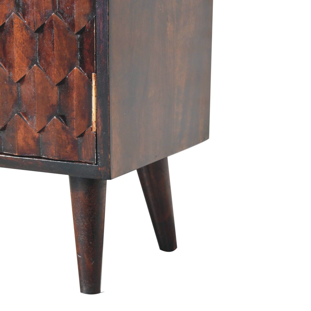 Mini Pineapple Carved Cabinet - Walnut Brown