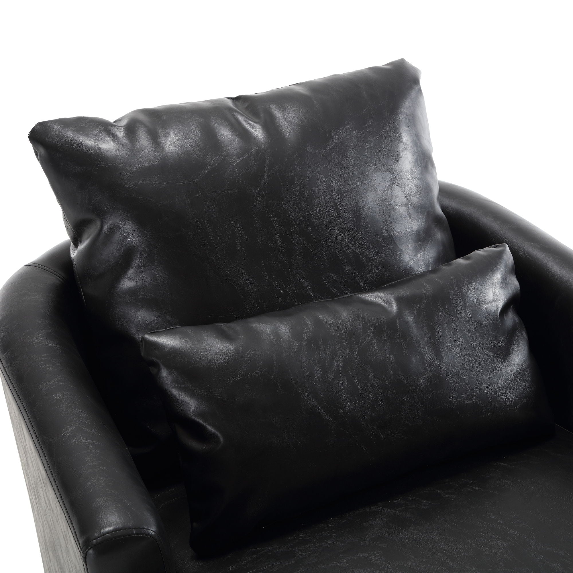 Modern Barrel Comfy Round Accent Sofa Chair, 360 Degree Swivel