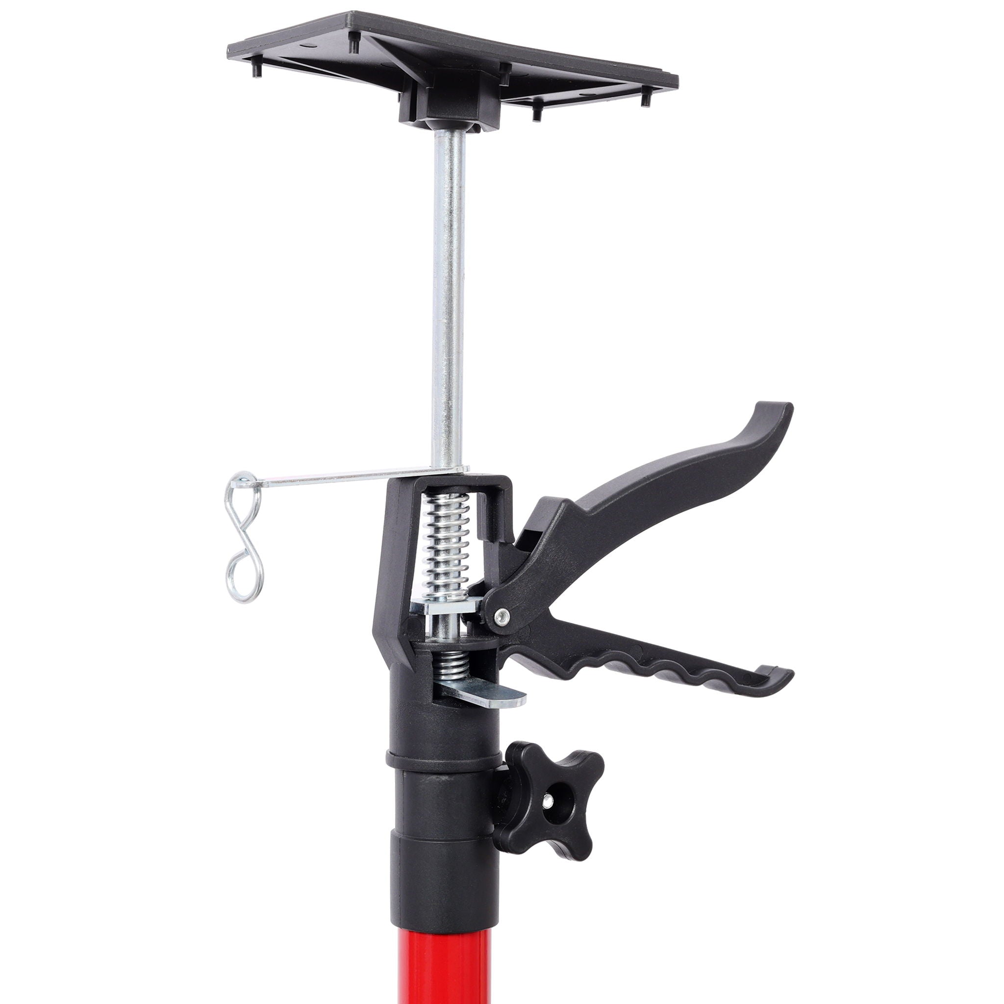 Adjustable Steel Support Pole System For Jacks And Drywalls With Carry Bag - Black / Red
