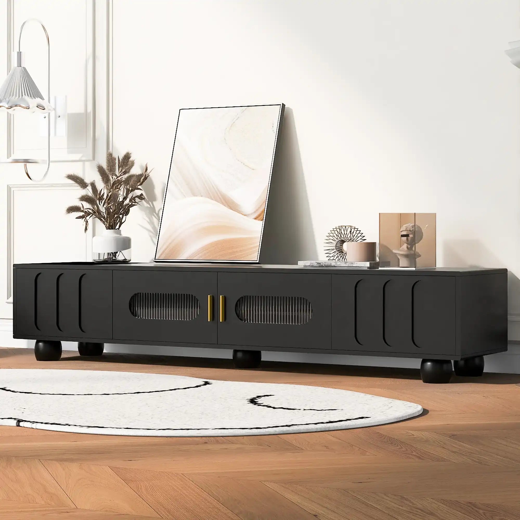 Modern TV Stand, with Glass Door