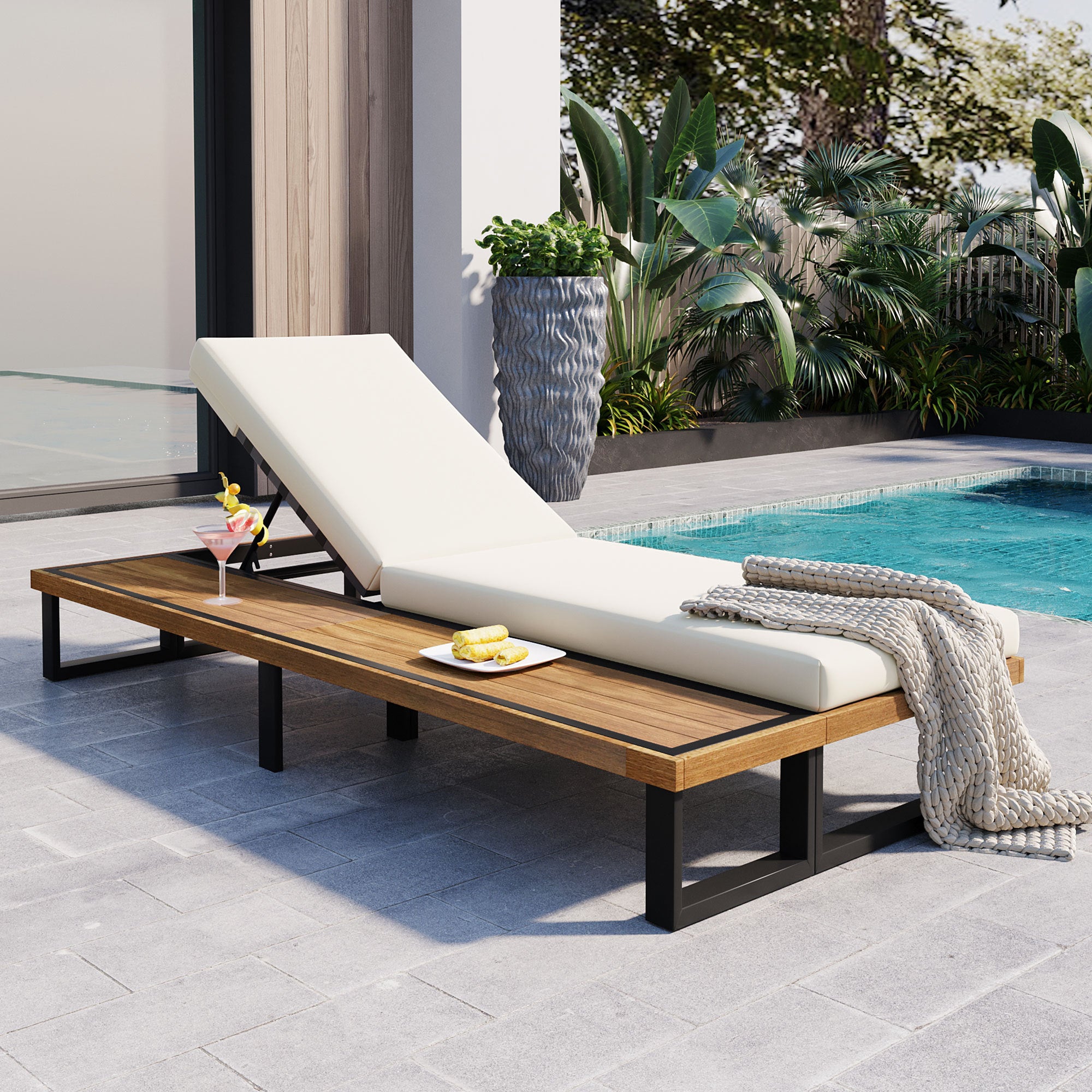 Elodie Outdoor Chaise Lounge Chaise