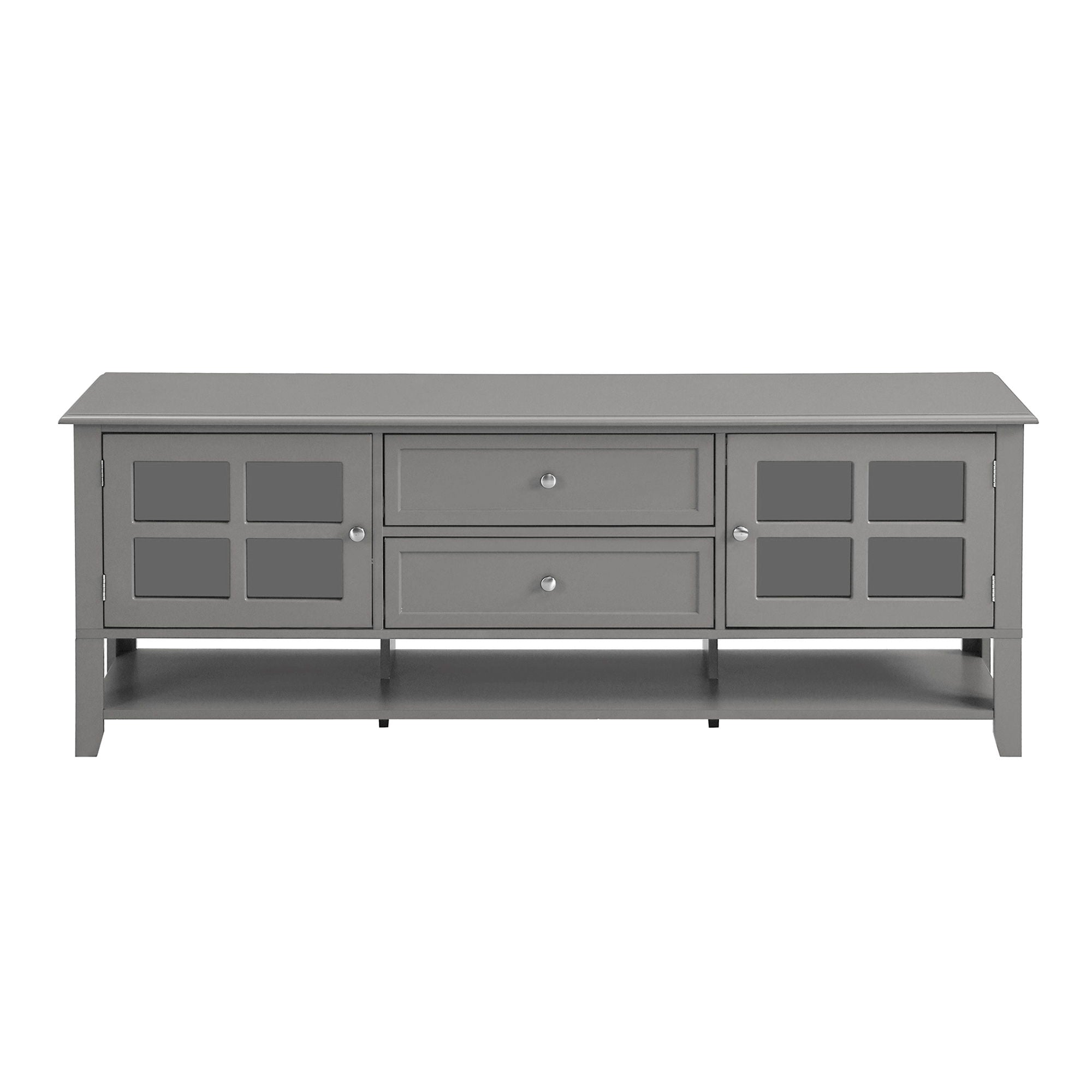 TV Stand, Entertainment Center With Dual Drawers And Hidden Storage, Cabinet With Soft Closing Doors And Sleek Panel Design