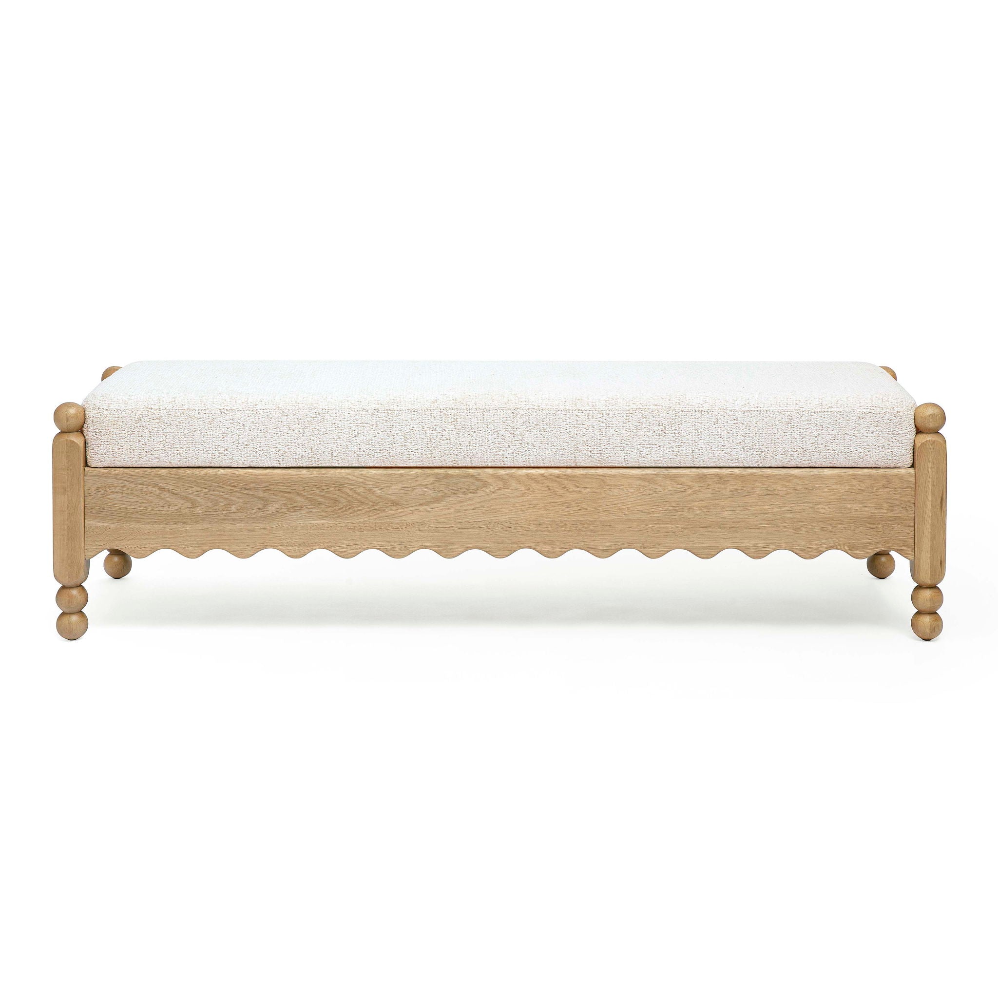 Thelma - Performance Basketweave Bench - Cream