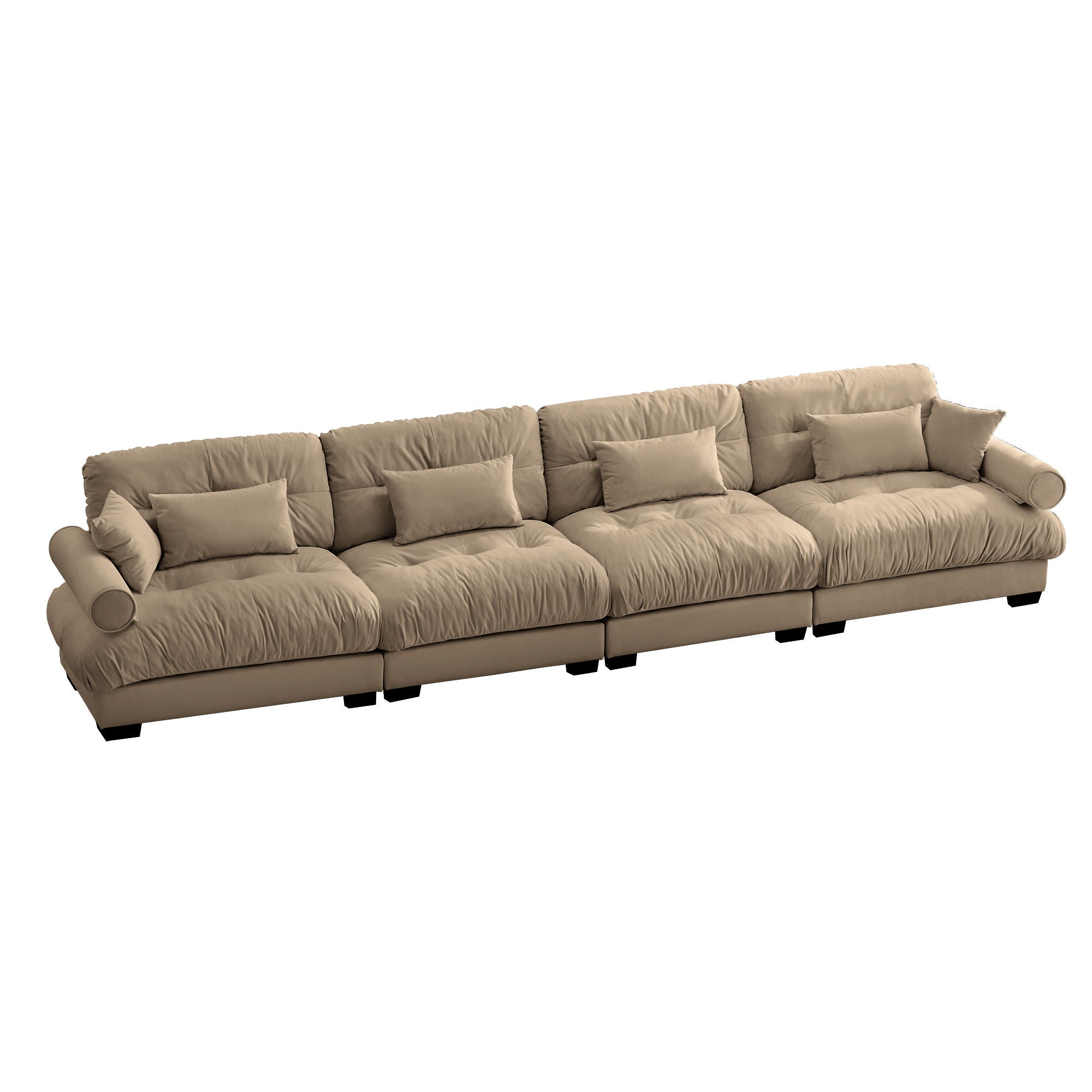 Super Comfort Oversized Modular Velvet Sectional Sofa, Deep Seat Convertible L Shaped Couch