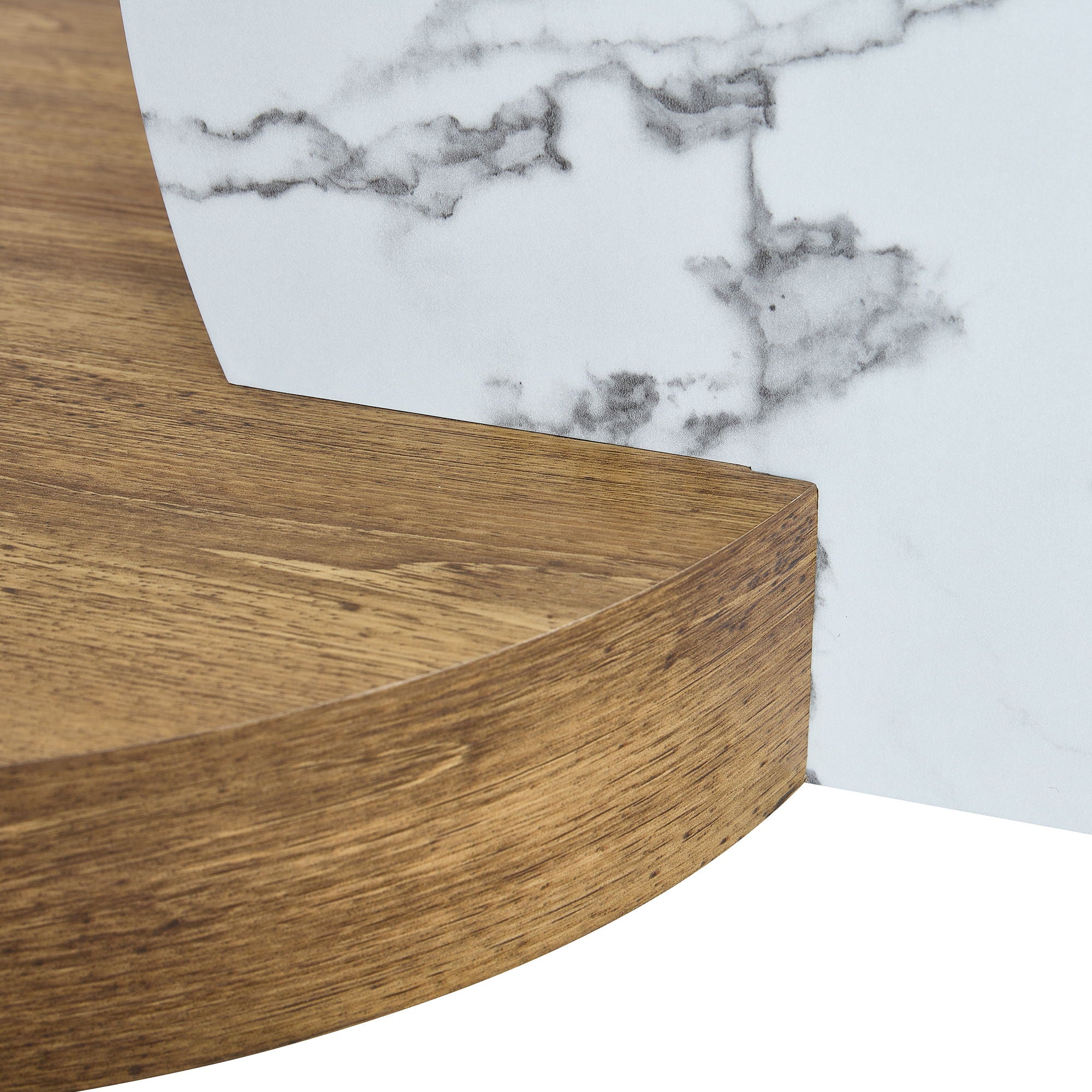 Contemporary Artistic Double Layer Coffee Table,Tempered Glass Top