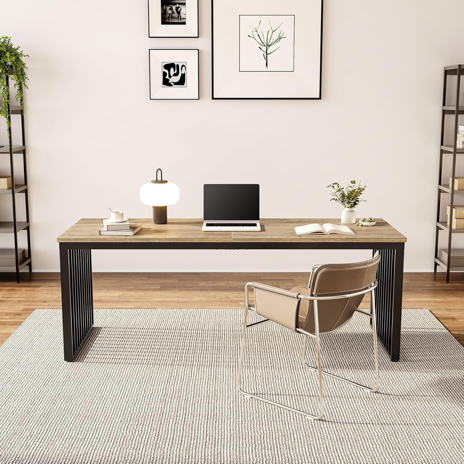 Double Computer Desk For 2 Person, Extra Long Workstation