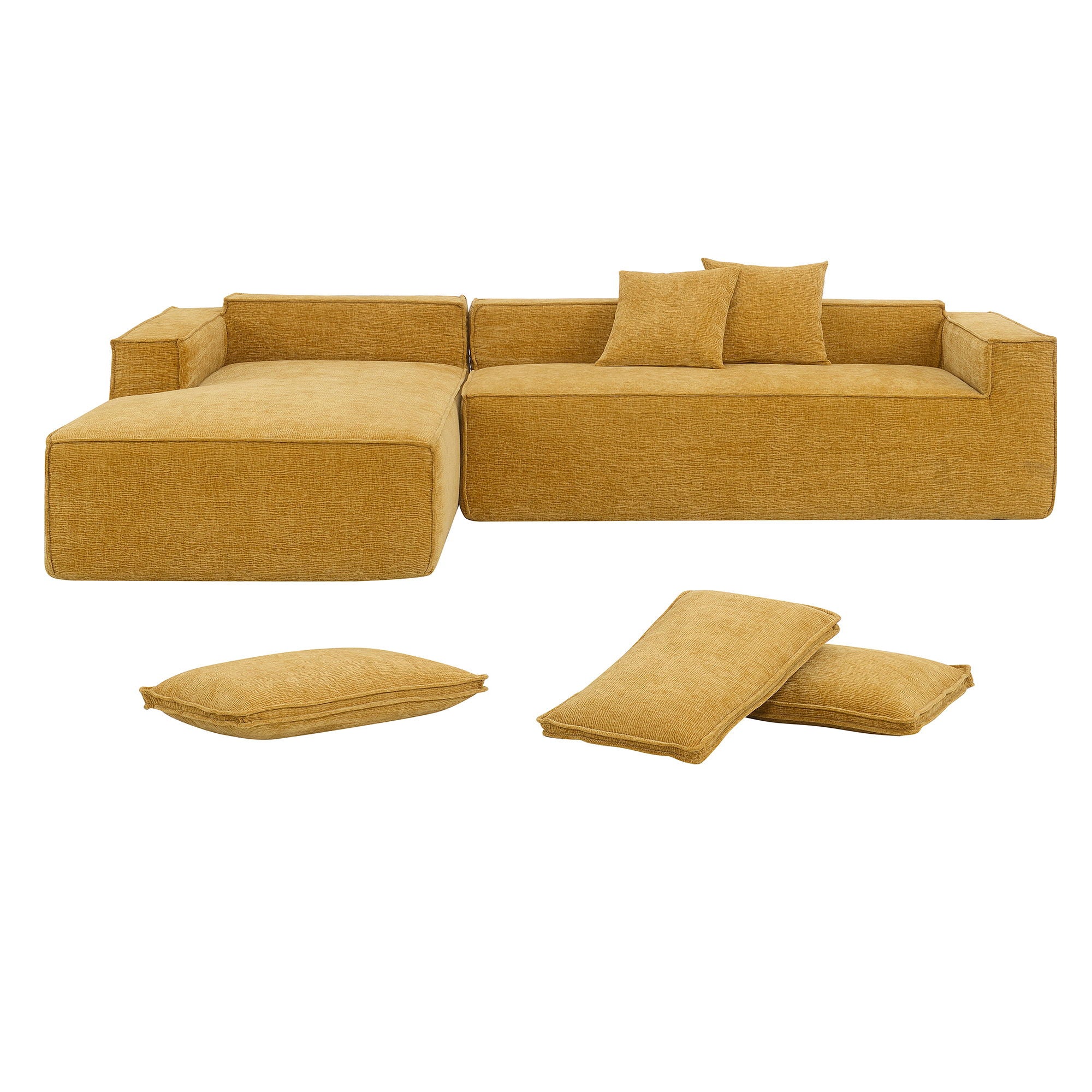 Free Combination Minimalist Style Modular Sectional, Wrinkle Resistant Couch Set L Shaped Compressed Sofa For Living Room