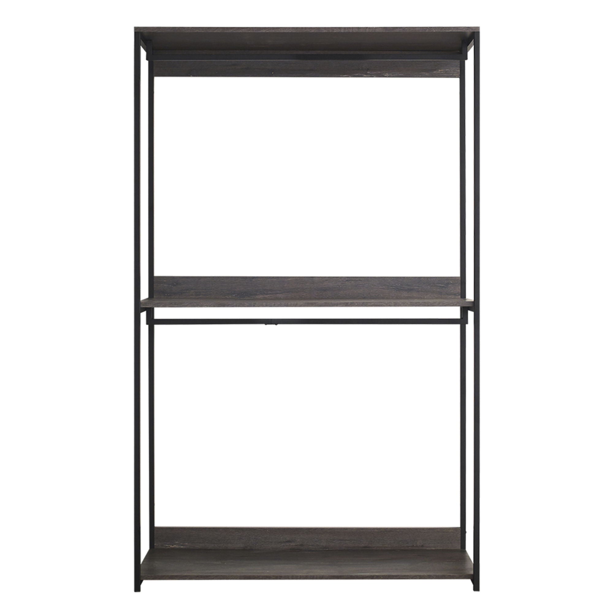 Monica - Wood Walk In Closet System, Modular Design Melamine - Rustic