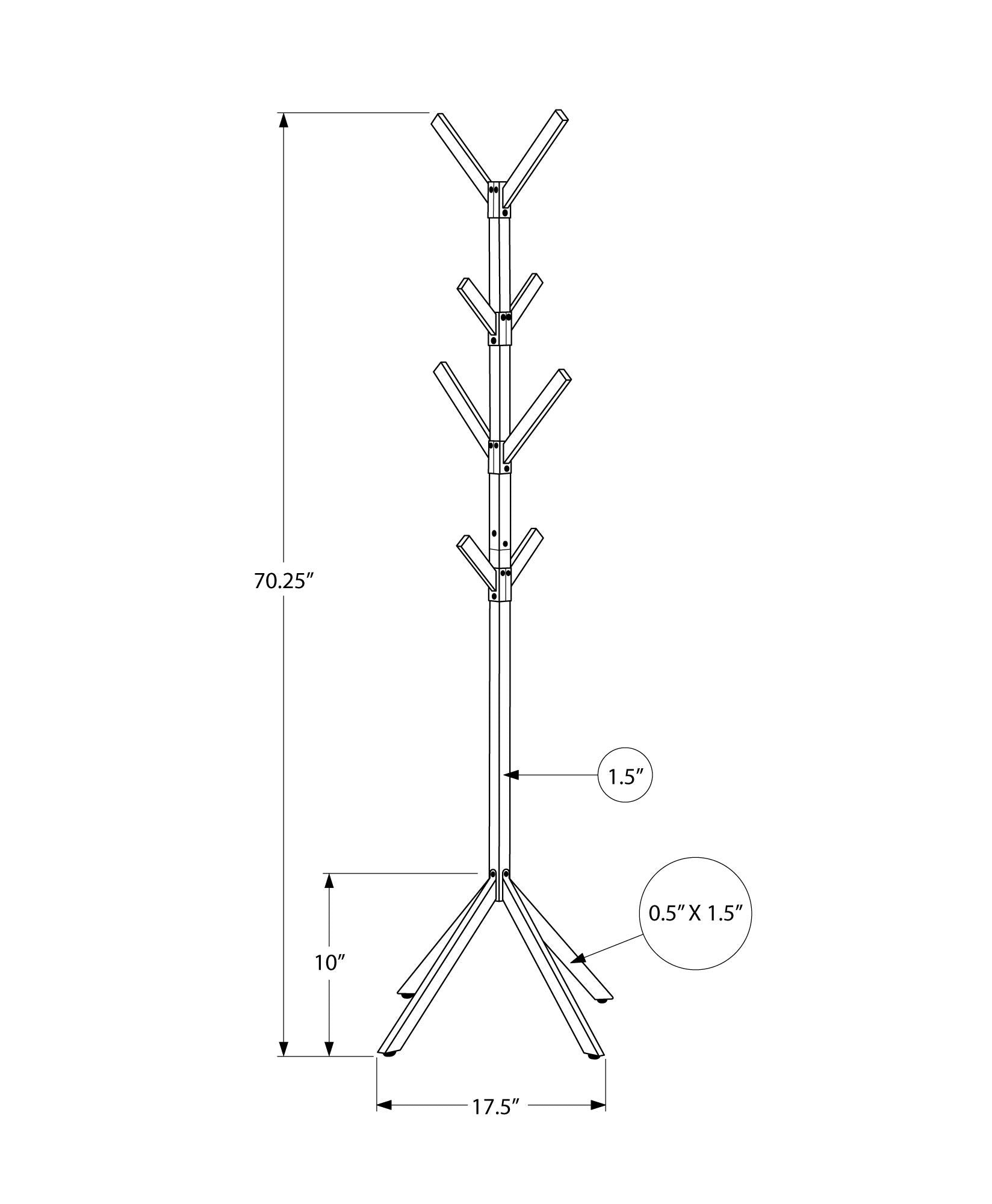 Coat Rack, Hall Tree, Free Standing, 8 Hooks, Entryway, Contemporary & Modern