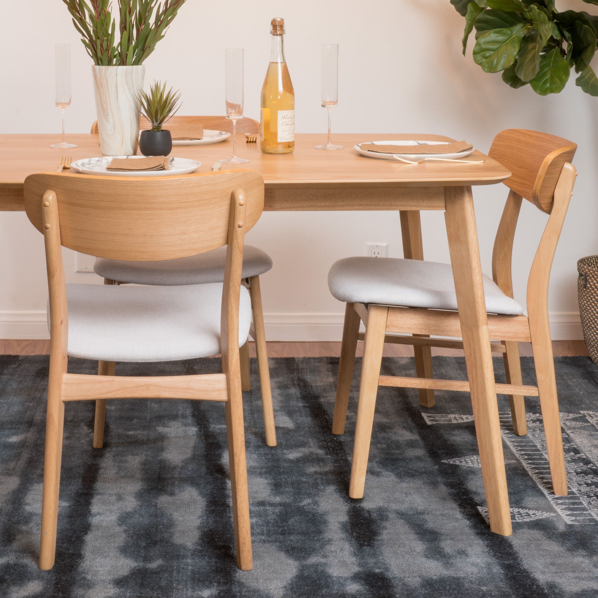 Brilliantine - Dining Chair With Cushion And Wood Frame (Set of 2)