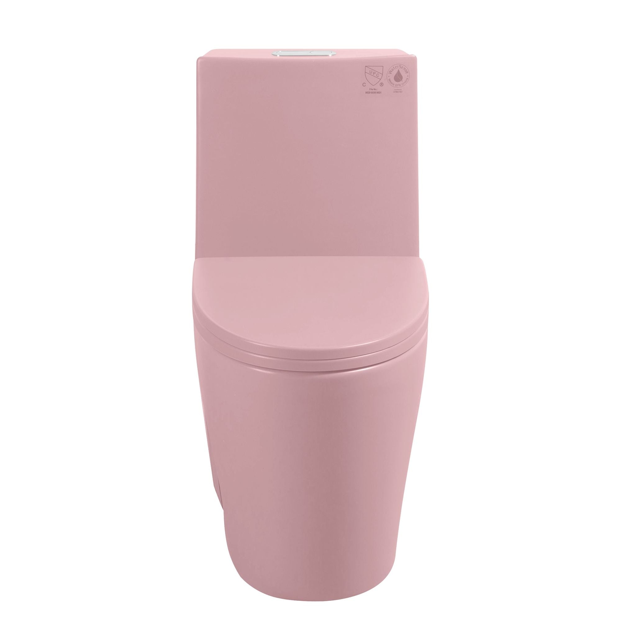 1.1 / 1.60 Gpf Dual-Flush One Piece Toilet, Water-Saving Elongated Comfort Height Floor Mounted, Soft Close 1000 Gram Map Flushing Score Toilet 23T01-Rs - Rose