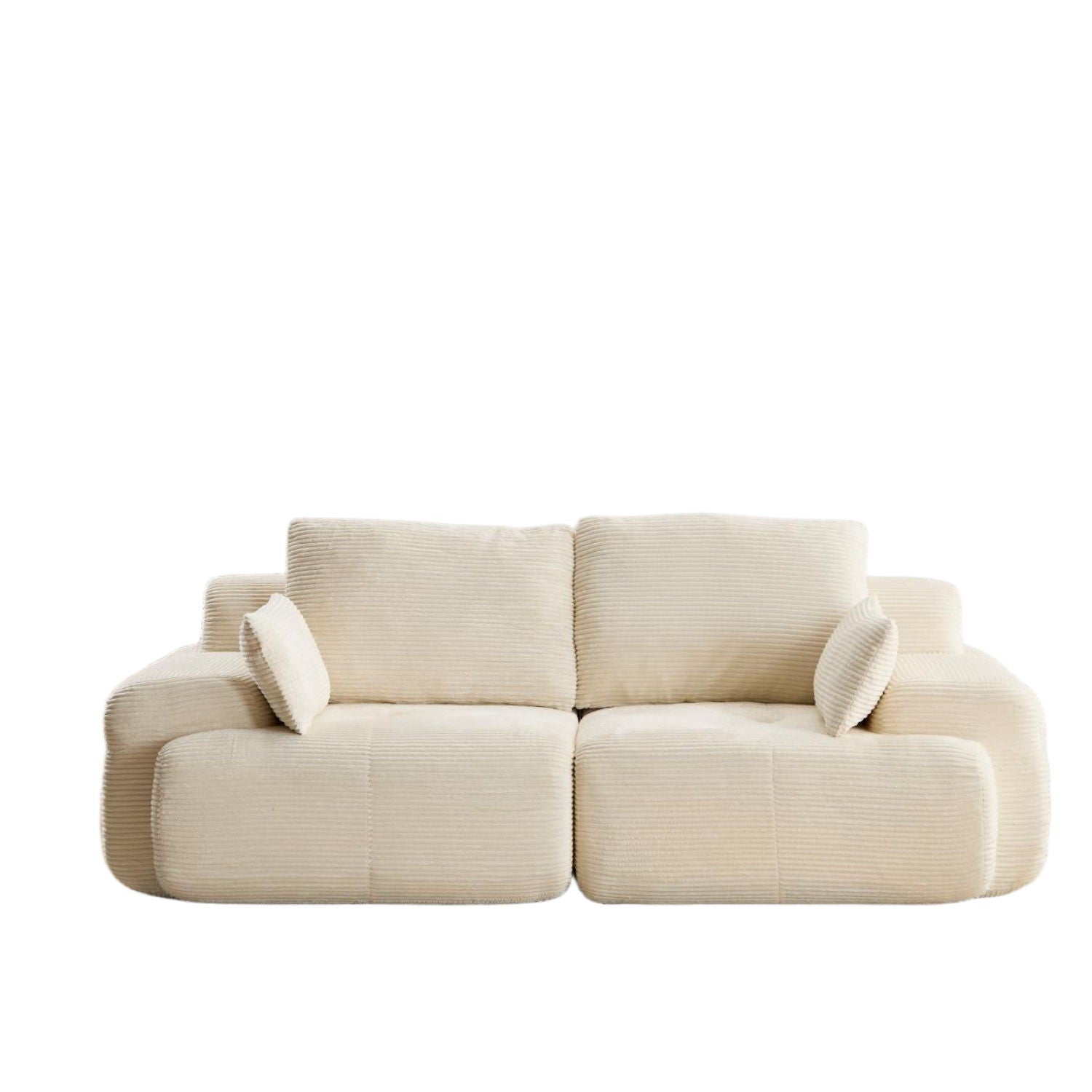 Compressed Sofa, 2 Seater Large Sectional Couches For Living Room - Beige