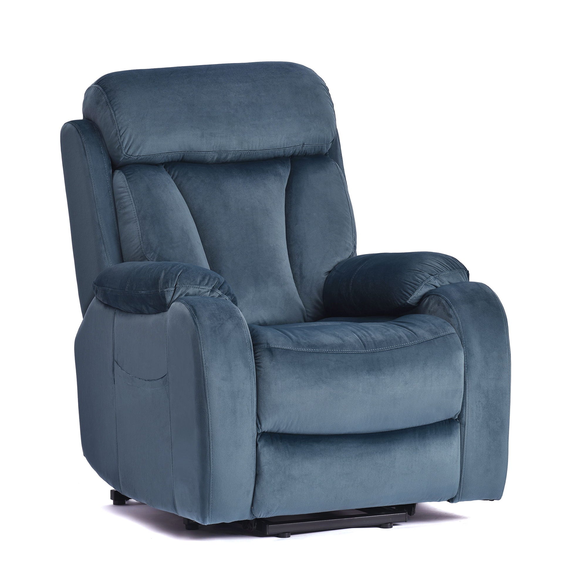 Power Lift Chair Recliner With Remote Control, Electric Reclining Sofa, Fabric Power Recliner For Living Room - Navy Blue - Best Buy Furniture