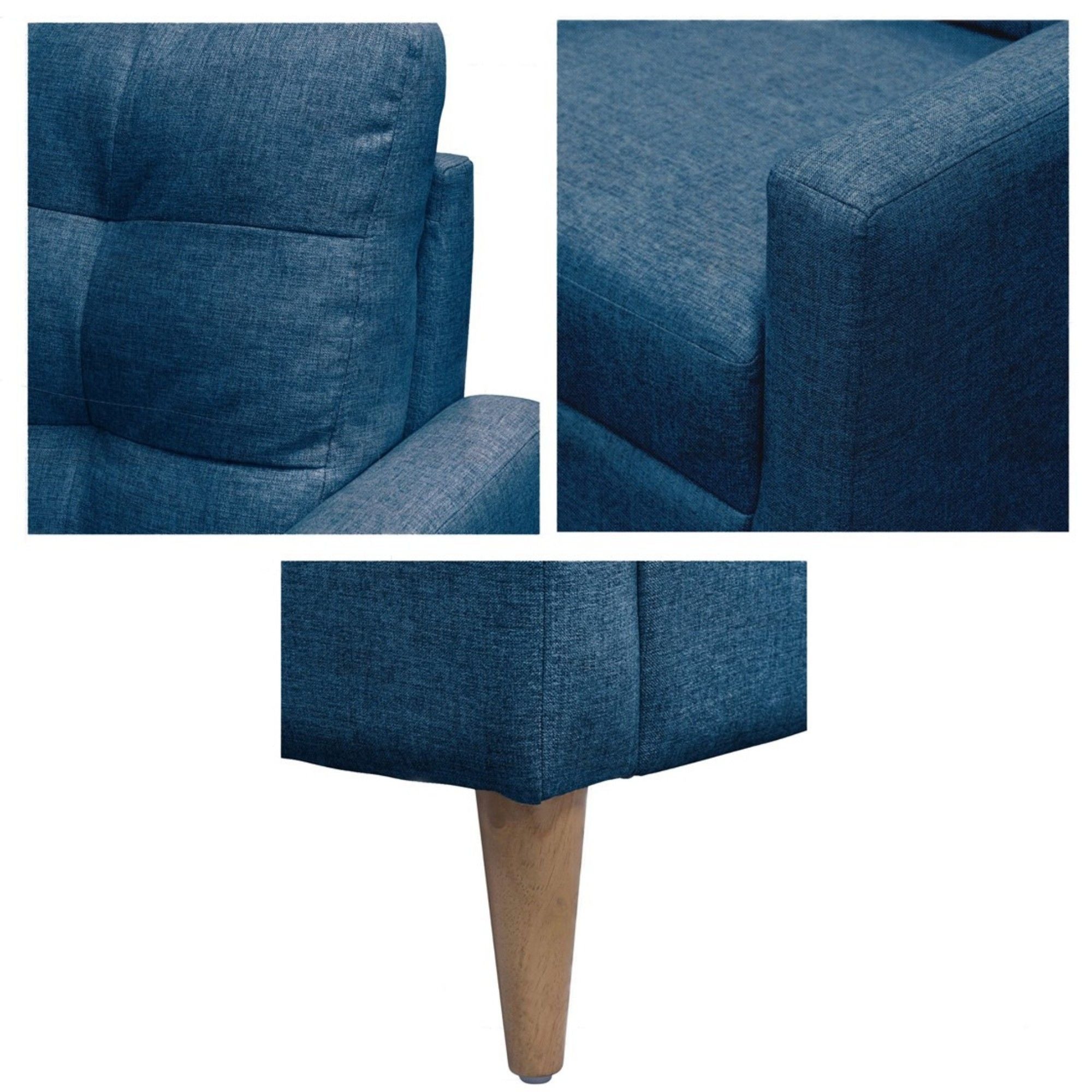 Contemporary Tufted Back Accent Chair With High Density Foam Support - Blue