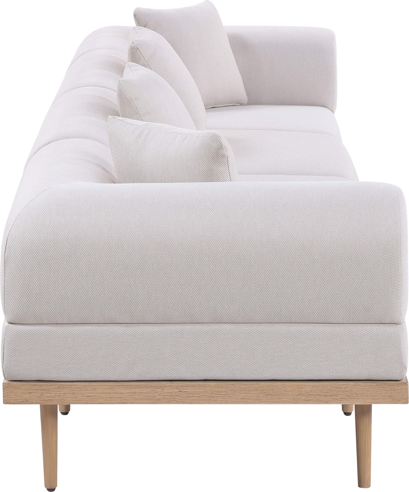 Laguna - 4 Piece Resilient Water Resistant Fabric 142" Upholstered Outdoor Patio Modular Sofa