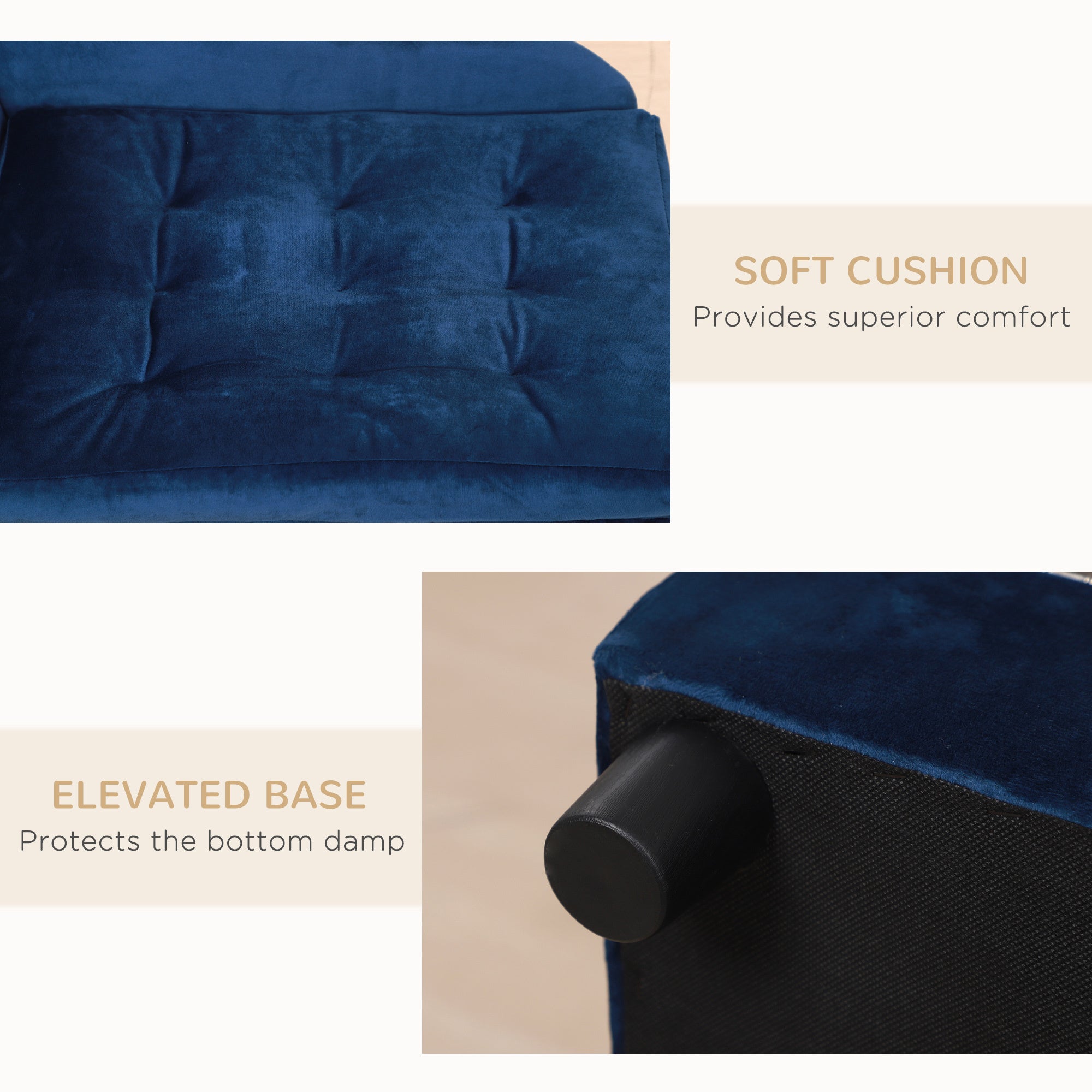 PawHut Luxury Fancy Dog Bed for Small Dogs with Hidden Storage
