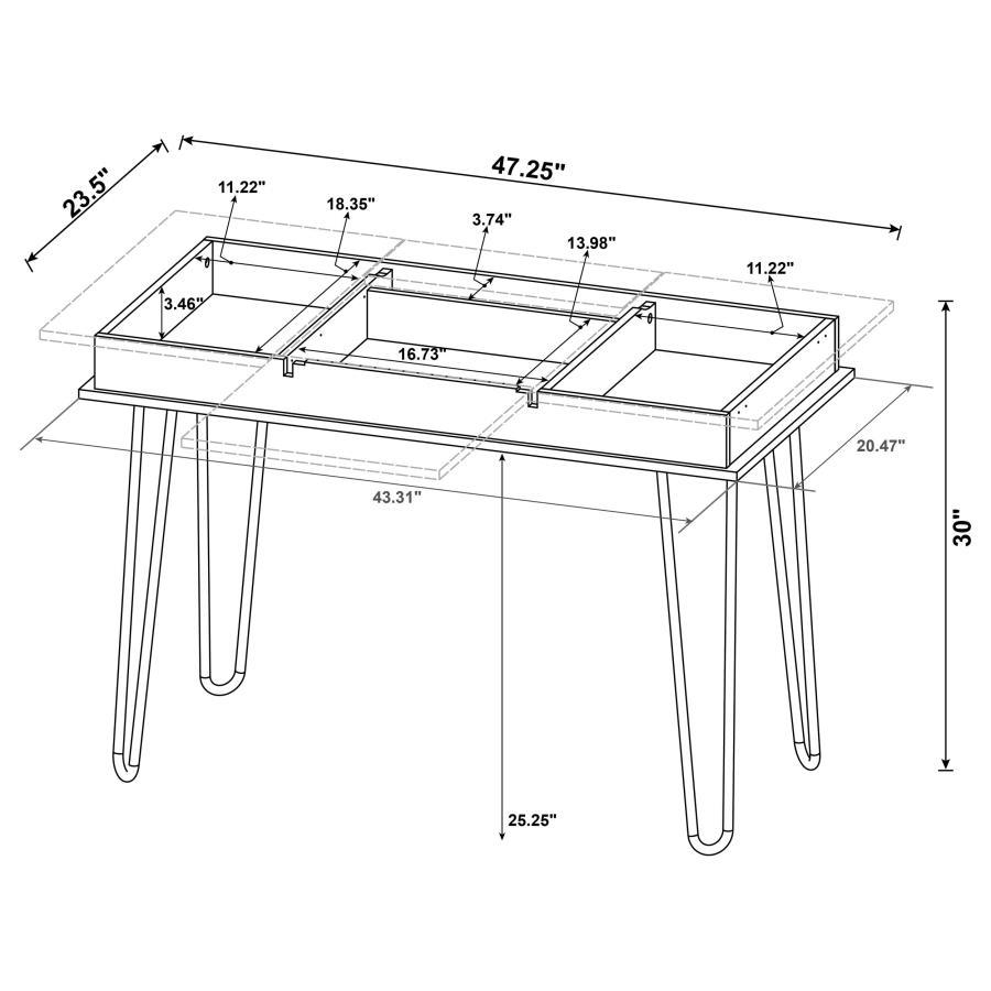 Sheeran - Writing Desk With Storage - Rustic Amber