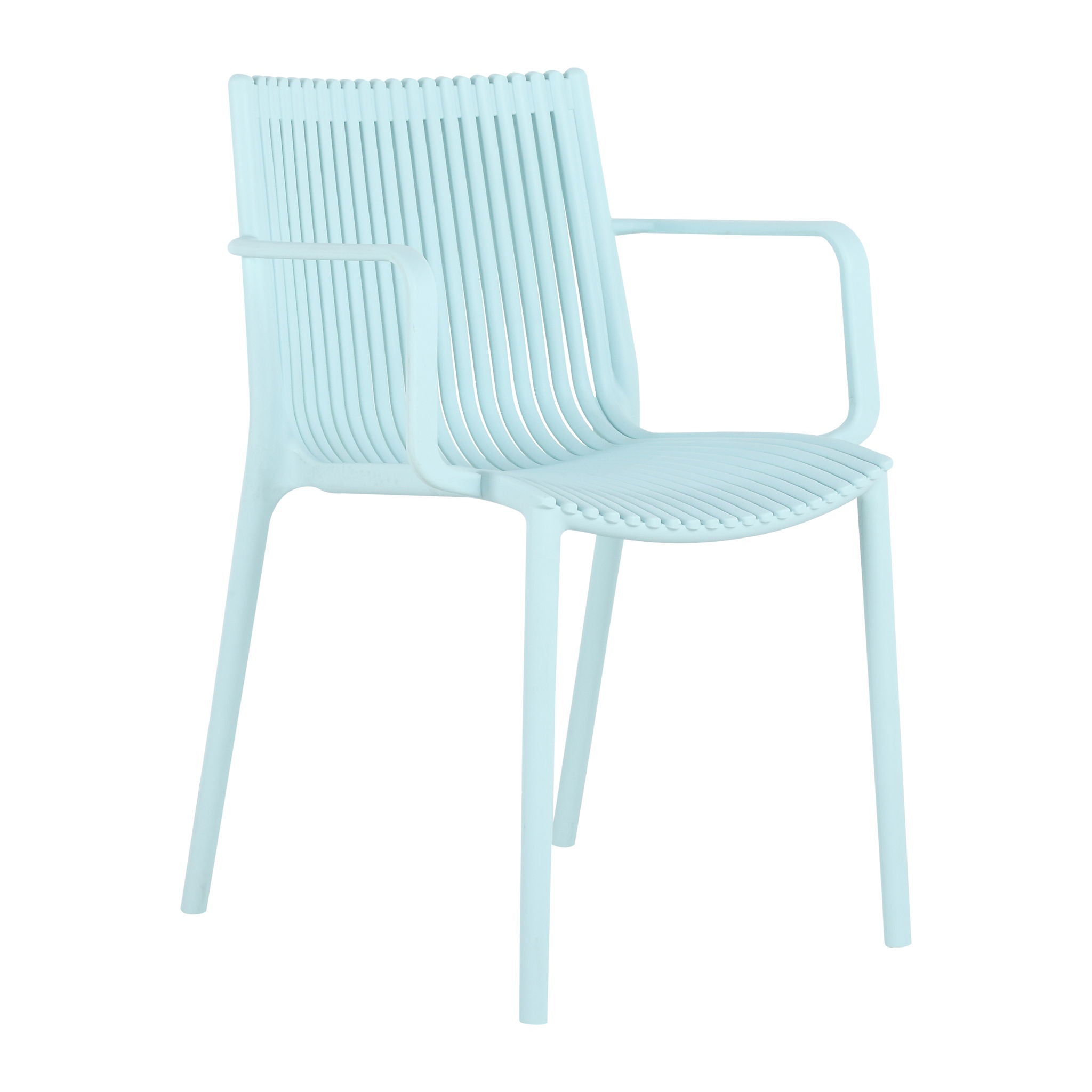 4 Modern Stackable Plastic Armchair Matched With Folding Square Table