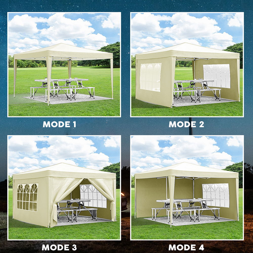 10'X10' Folding Canopy With 4 Removable Sidewalls Outdoor Event Shelter UPF 50+ Gazebo Portable Tents For Parties Beach Camping Wedding Ez Pop Up Canopy 4 Pieces Weight Bag + Carry Bag - Best Buy Furniture