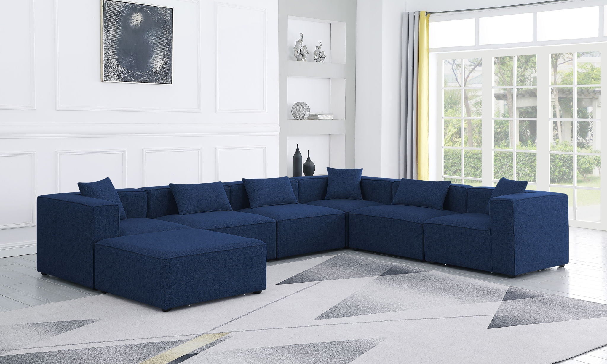Cube - Linen 7 Piece Modular Sectional