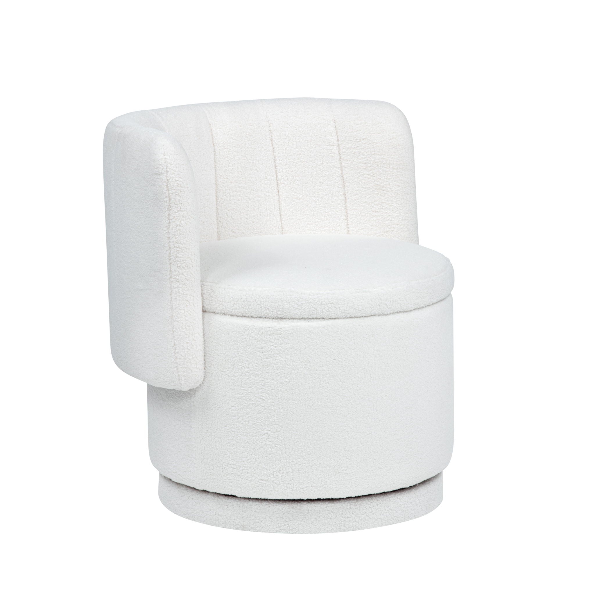 Modern 360 Degree Swivel Back Sofa Chair With Storage Space Boucle, Perfect For Bedroom And Living Room - Beige