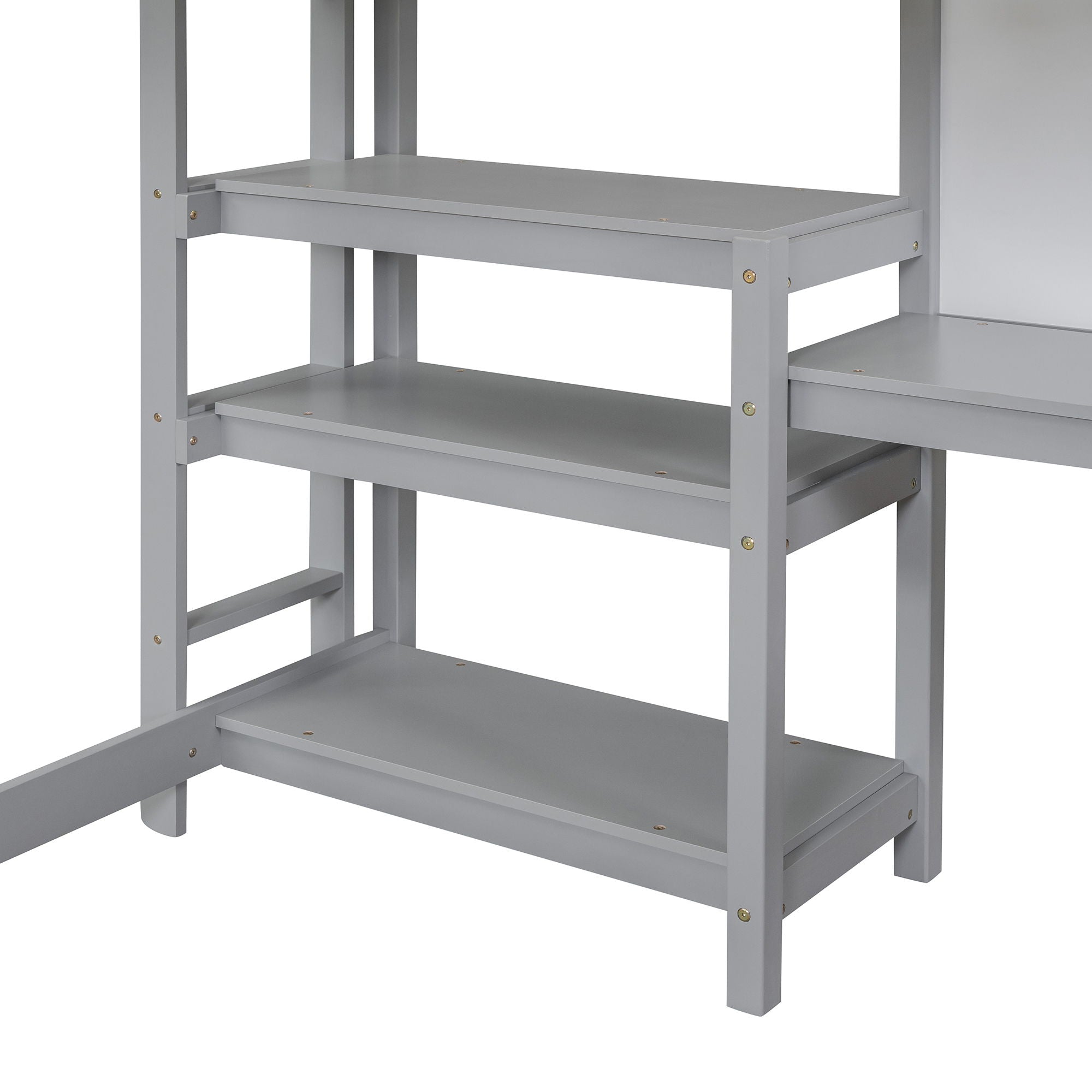 Loft Bed With Shelves, Desk And Writing Board