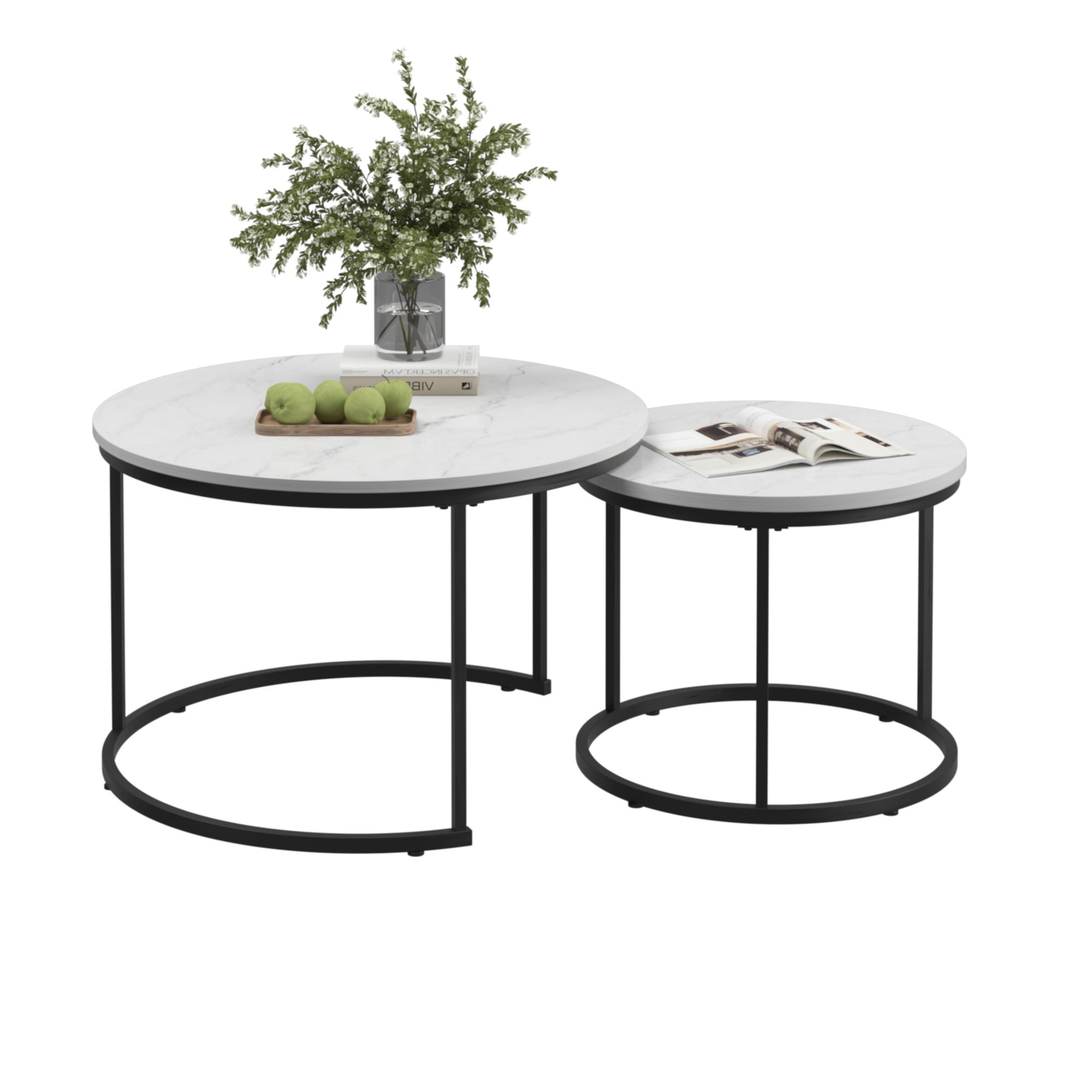 Round Nesting Coffee Table (Set of 2)