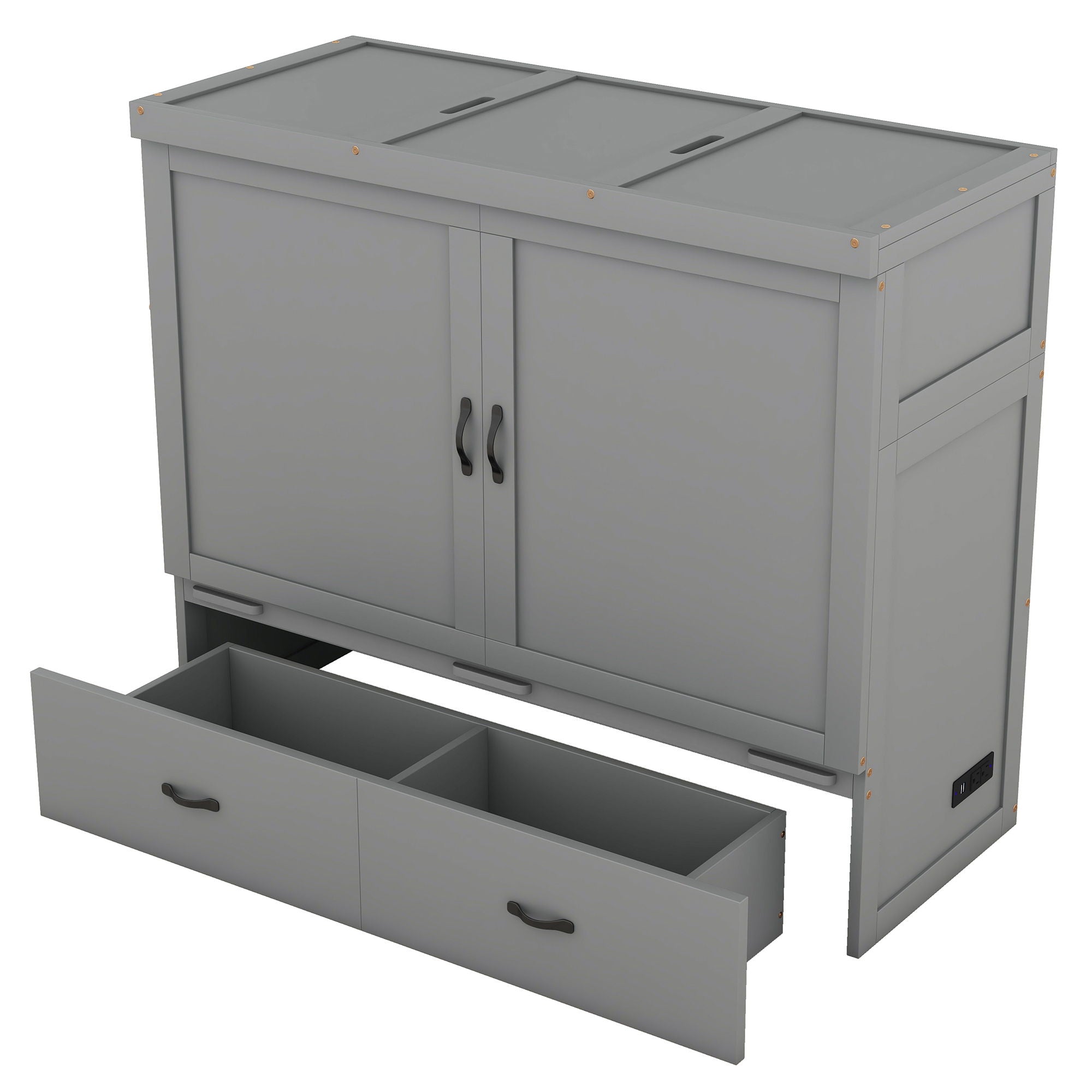 Murphy Bed With USB Port And A Large Drawer