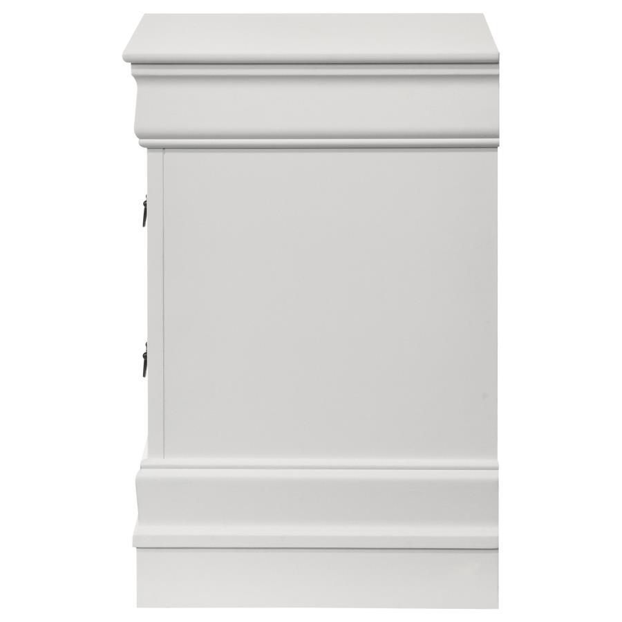 Louis Philippe - 2-Drawer Nightstand Bedside Table - White - Best Buy Furniture