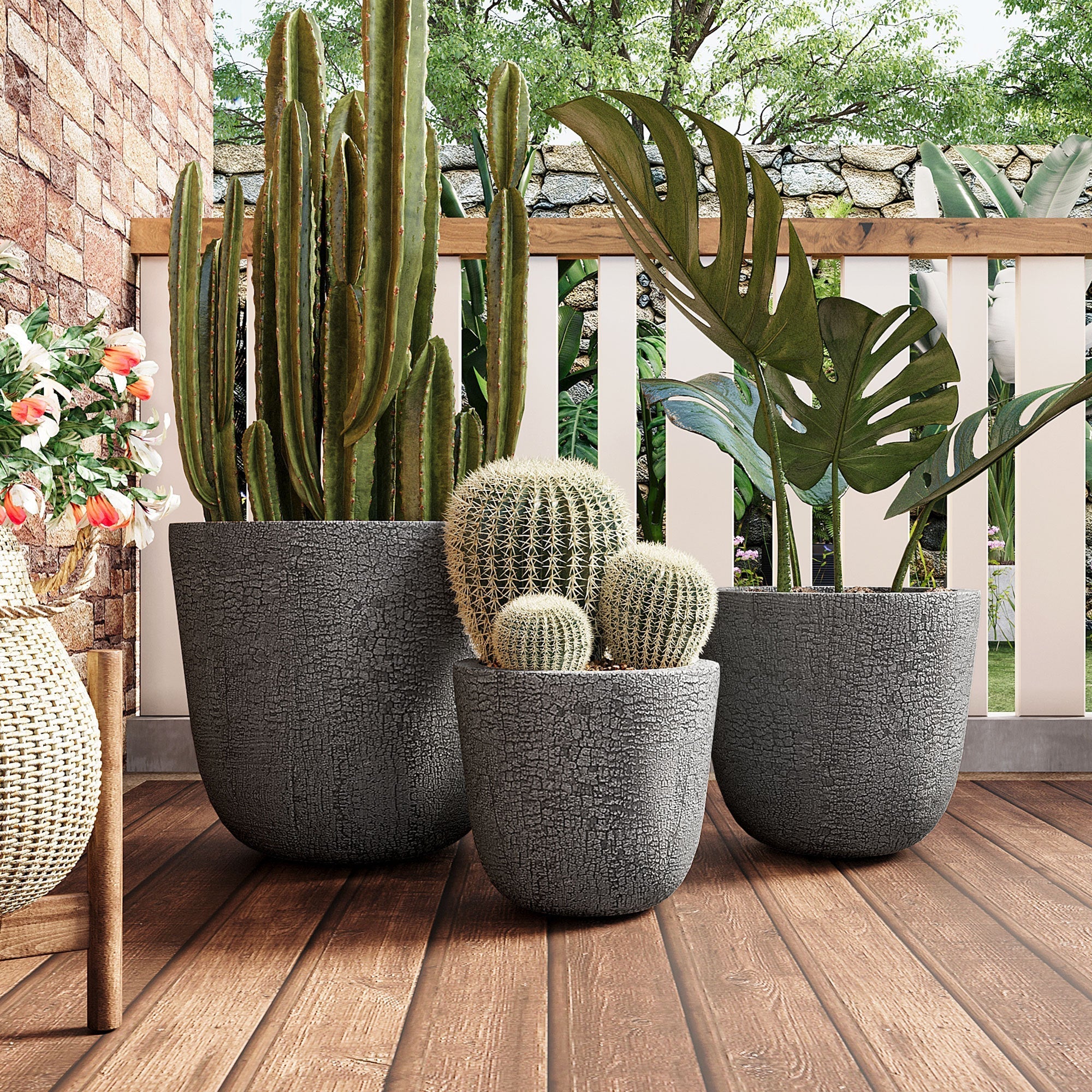 U_STYLE Lightweight MGO Planter Set of 3